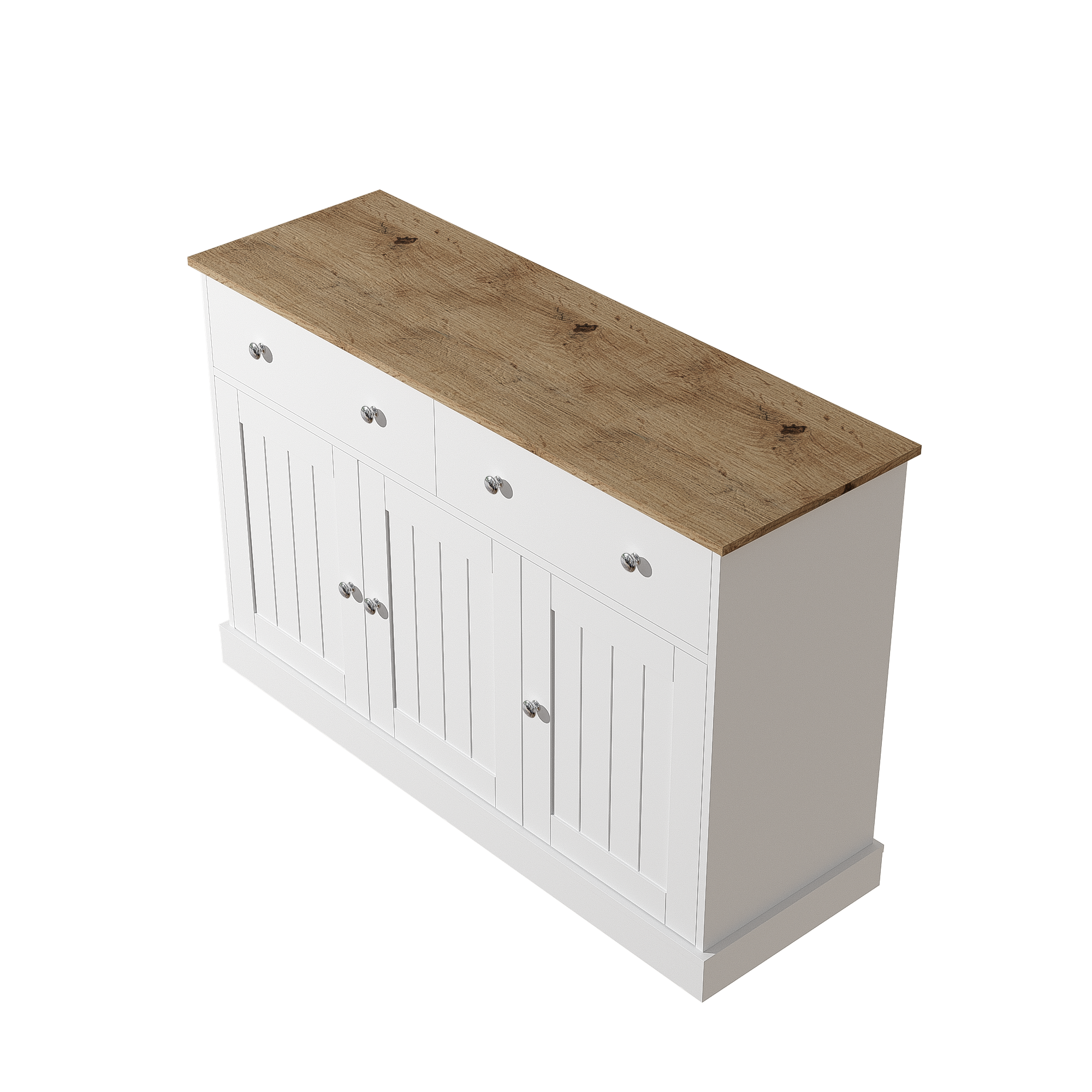 Logidon dressoir wit houtlook 120 cm 3 deuren 2 lades
