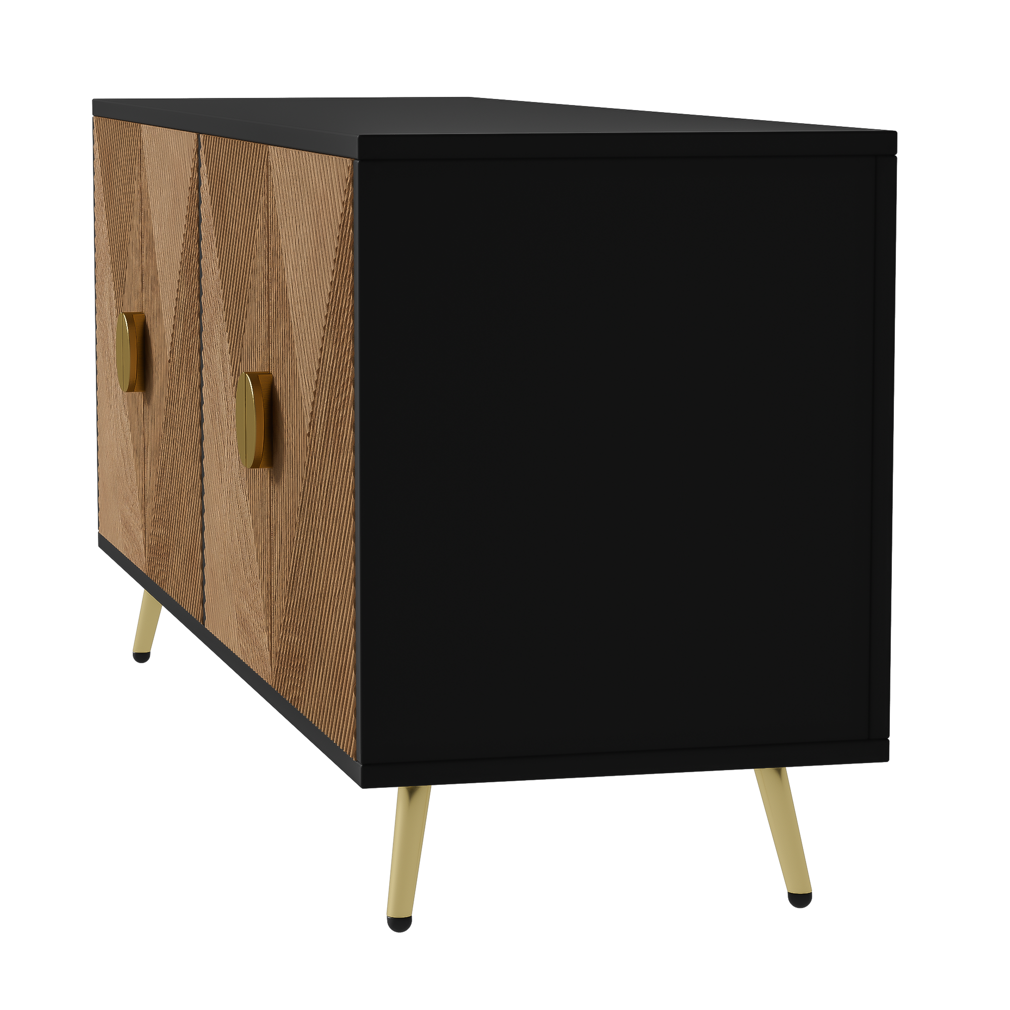Logidon Dressoir 160 cm Bruin Vier Deuren Met Gouden Handgrepen