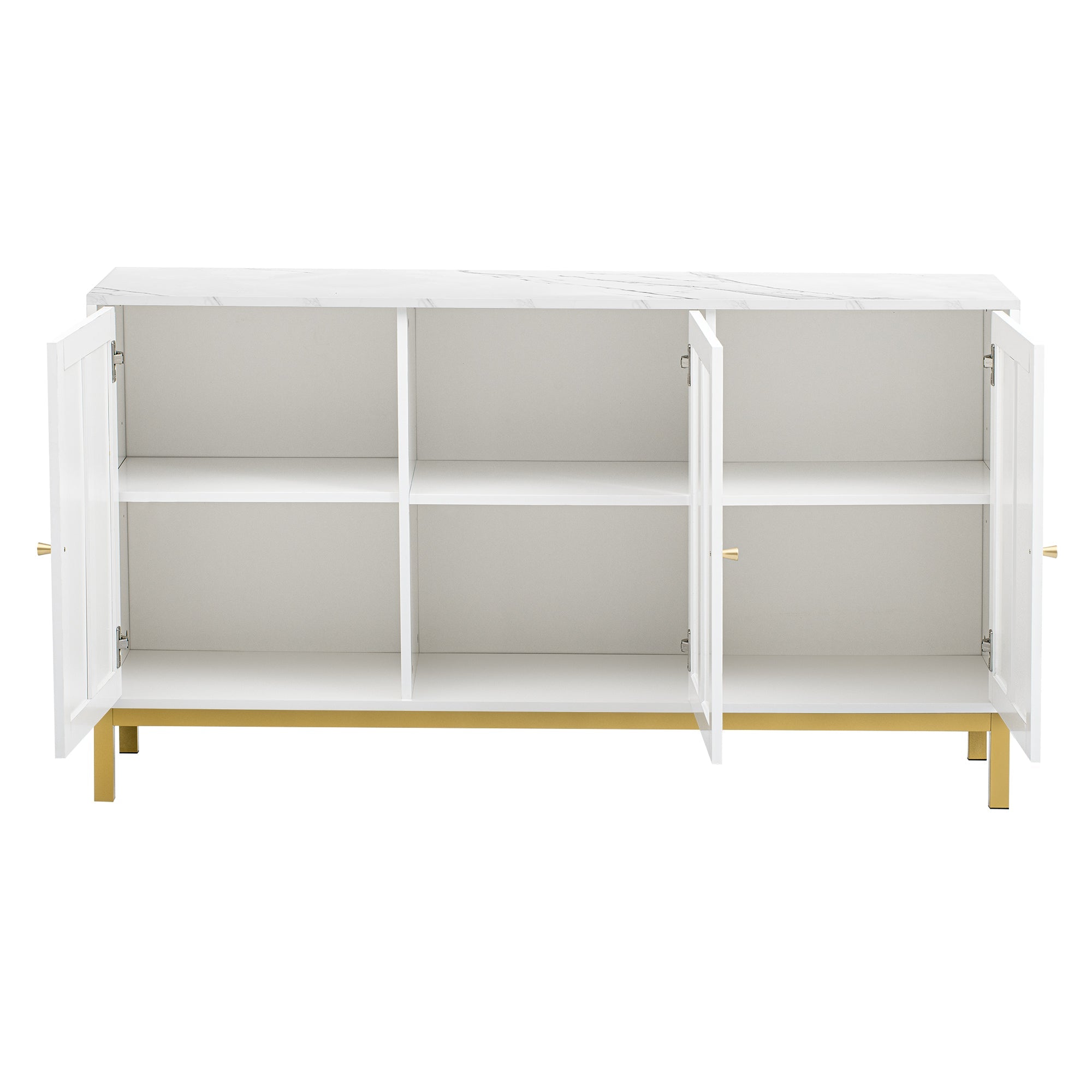 Logidon sideboard 3 doors with marble table top white 140 cm
