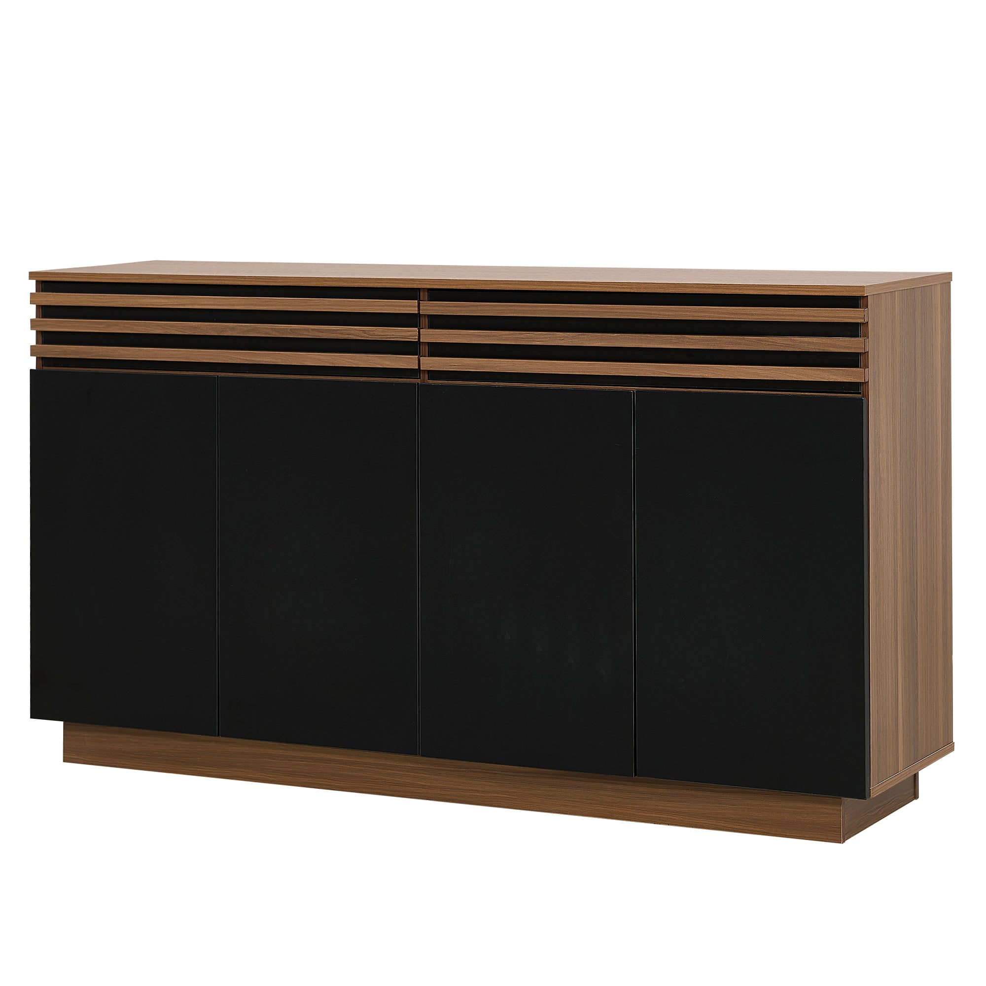Logidon Modern dressoir 150 x 40 x 85 cm houtlook zwarte deuren
