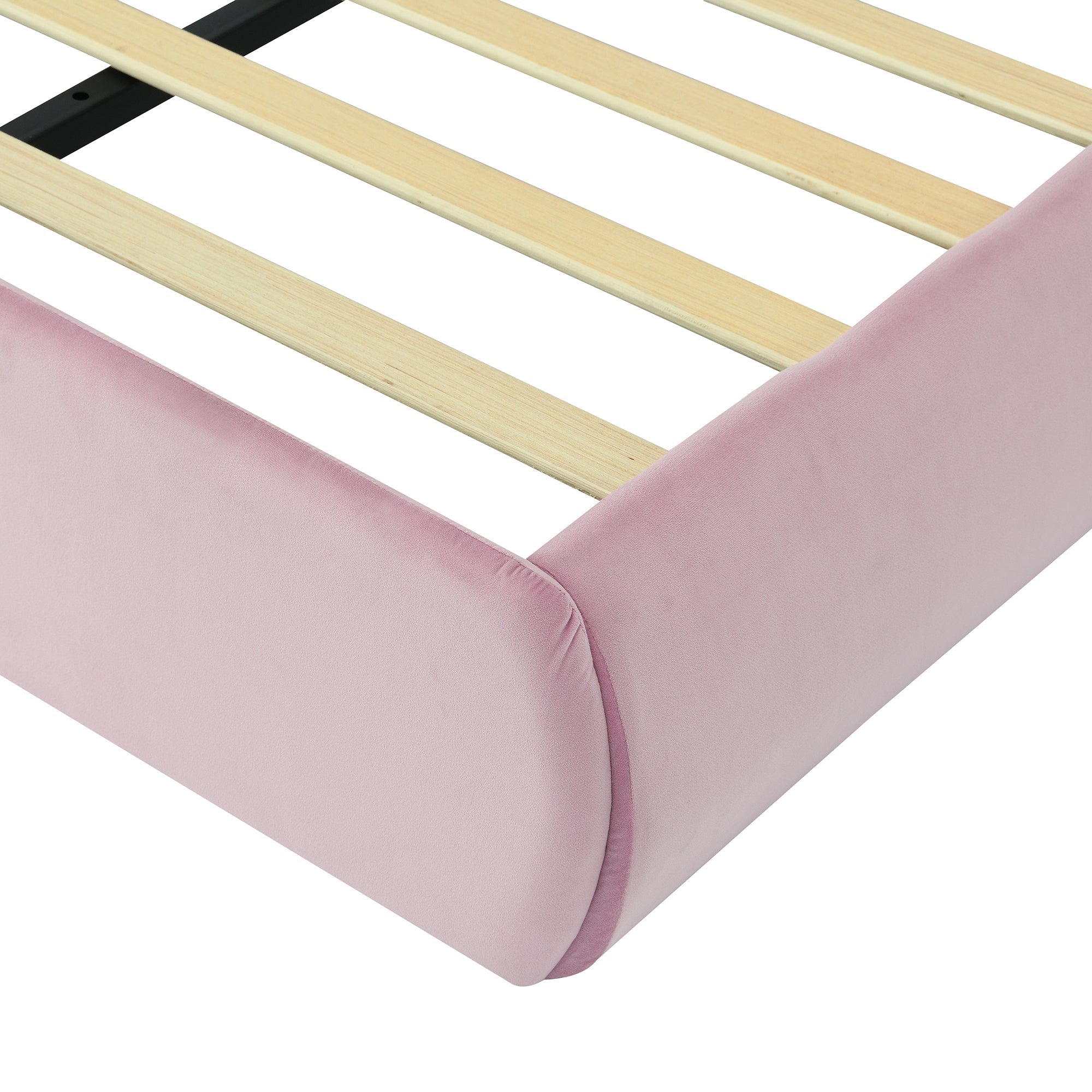 Logidon Upholstered Bed Rabbit Ears Pink 90x200 cm With Adjustable Brightness