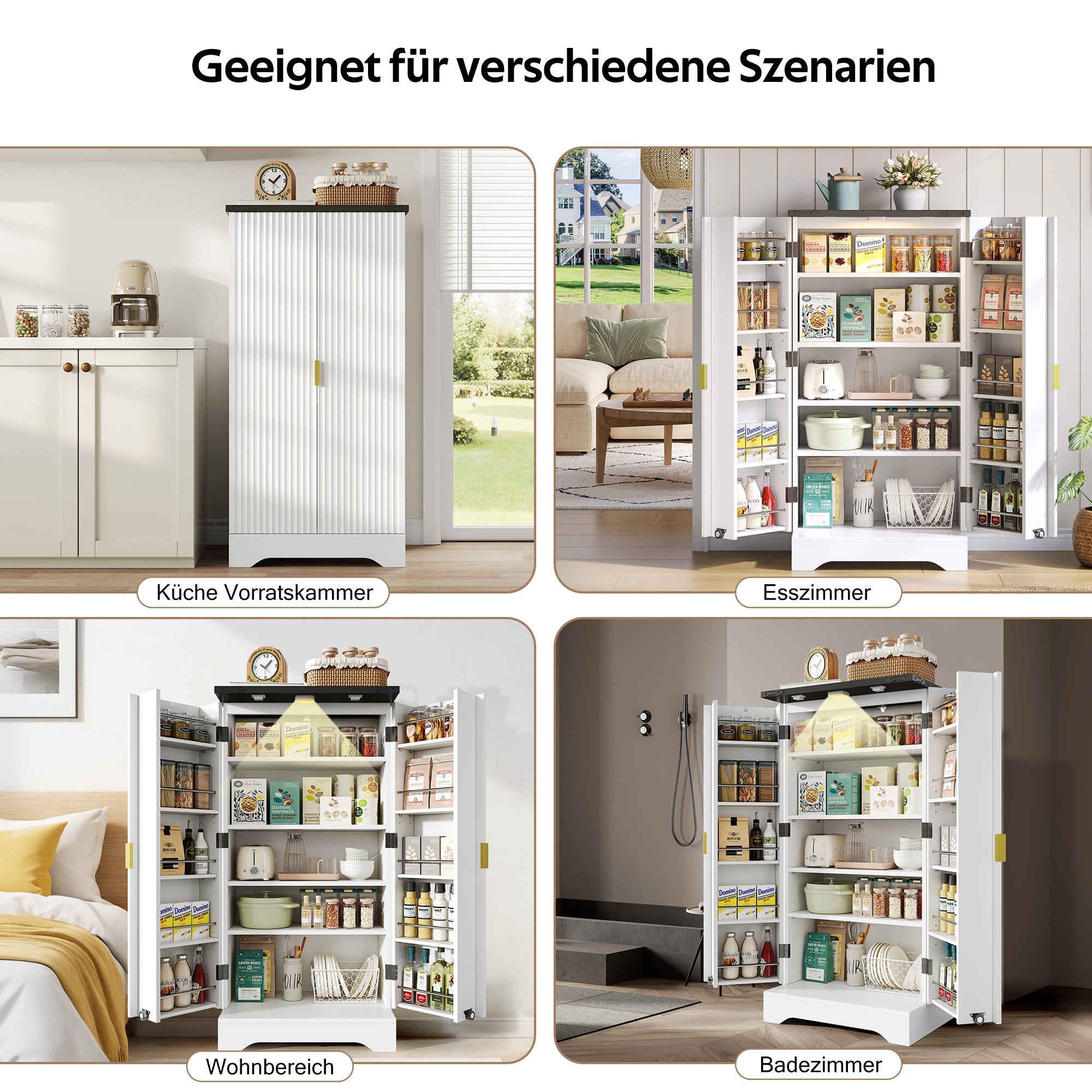 Logidon keukenkast wit met LED sensorlicht 120x60,5x40 cm