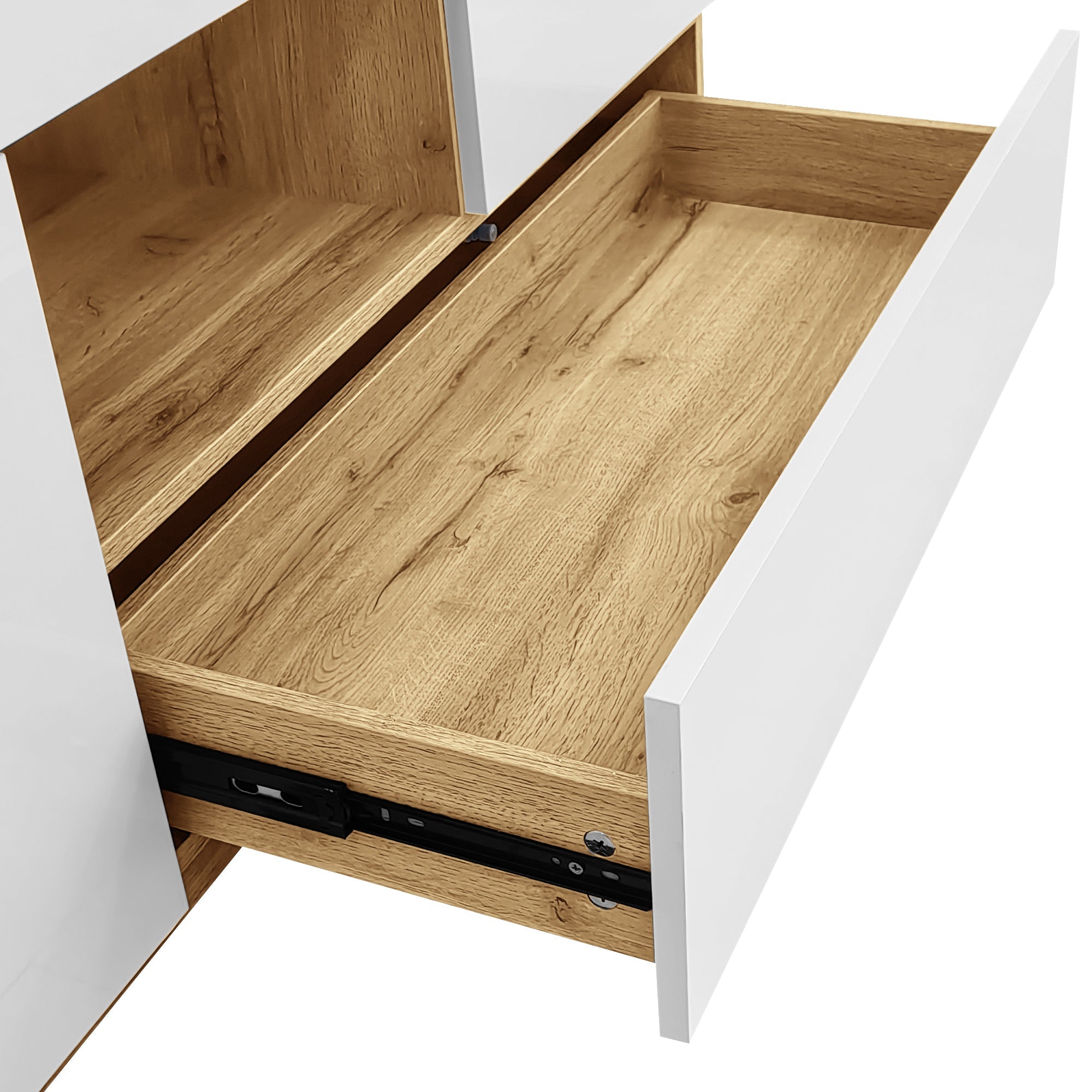 Logidon dressoir hoogglans wit vitrinekast LED 16 kleuren 120x37x76,5 cm