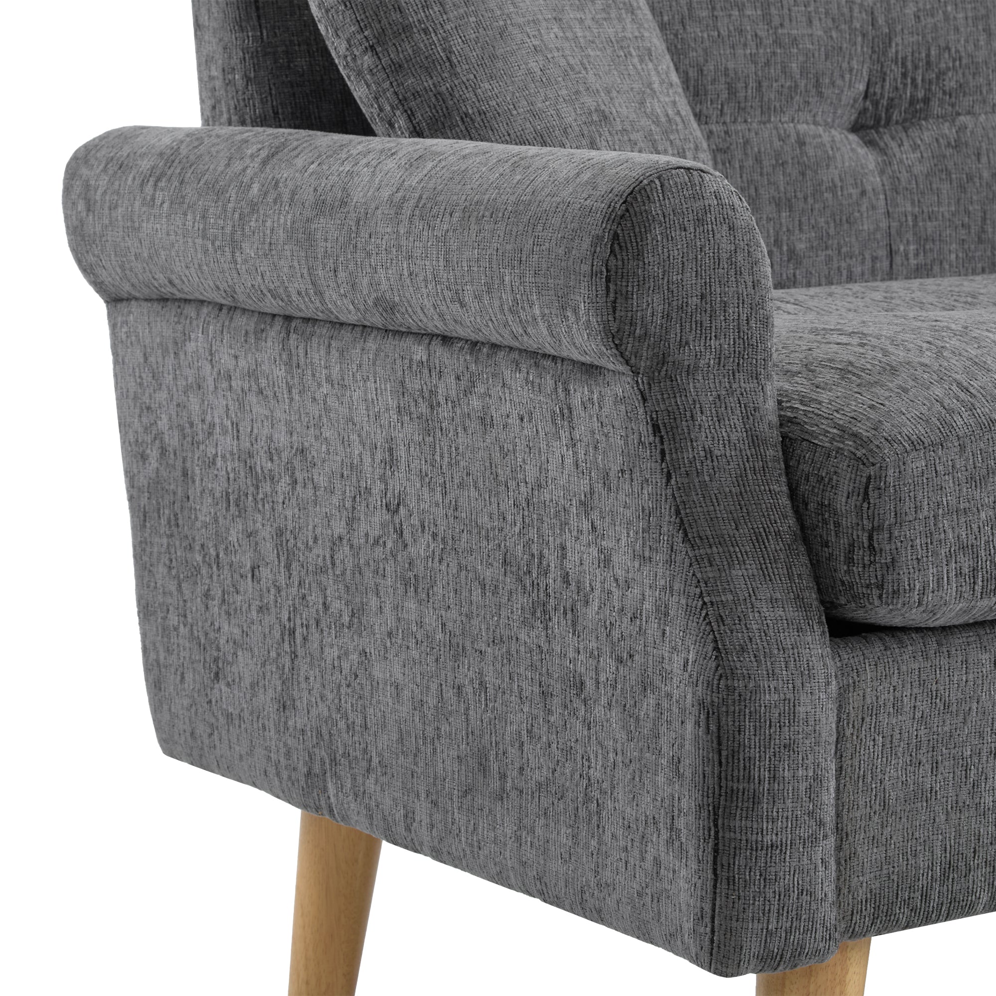 Logidon Modern Design Bank Grijze Chenille Stof 2 Zits 162 cm