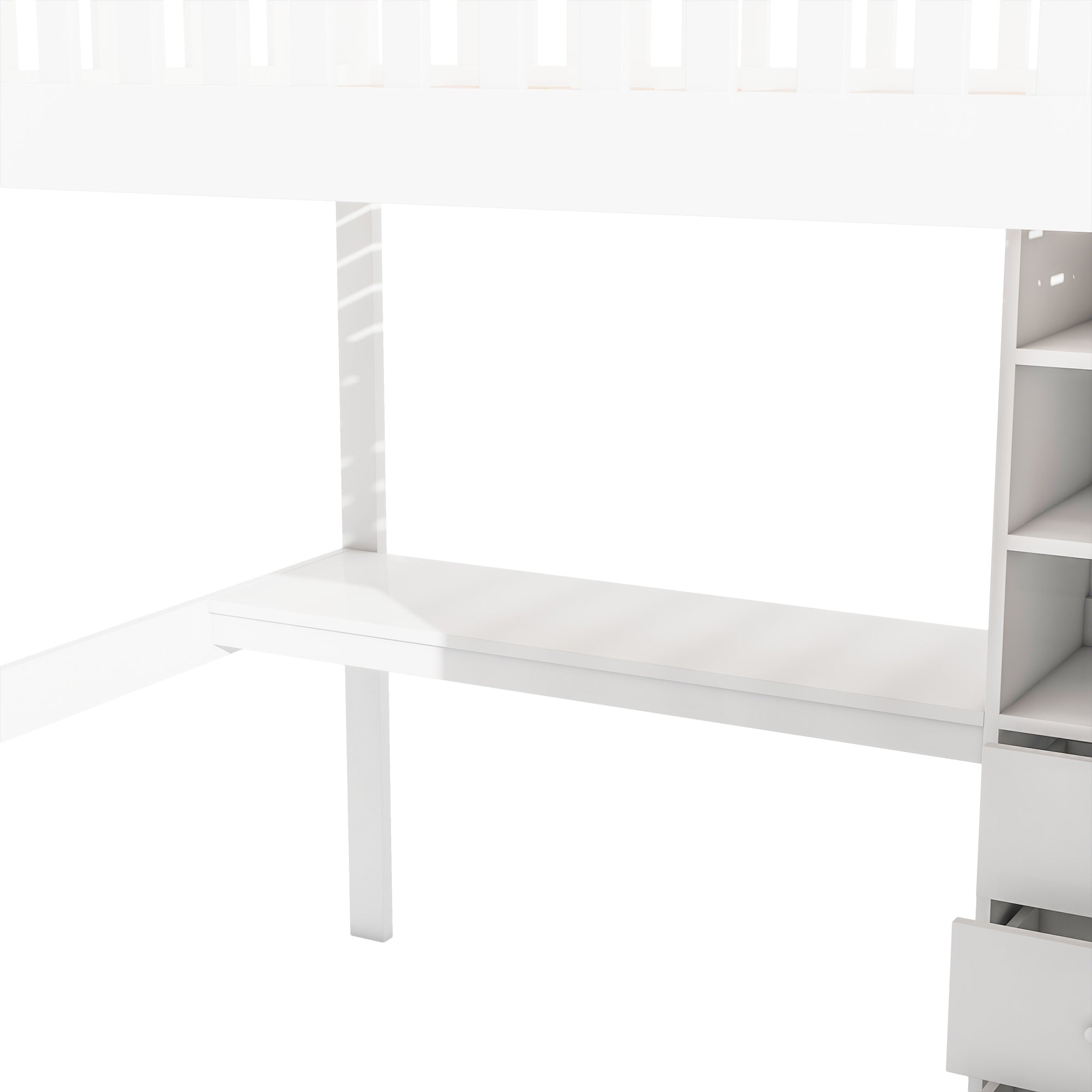 Logidon hoogslaper 140x200 wit met bureau kledingkast trap