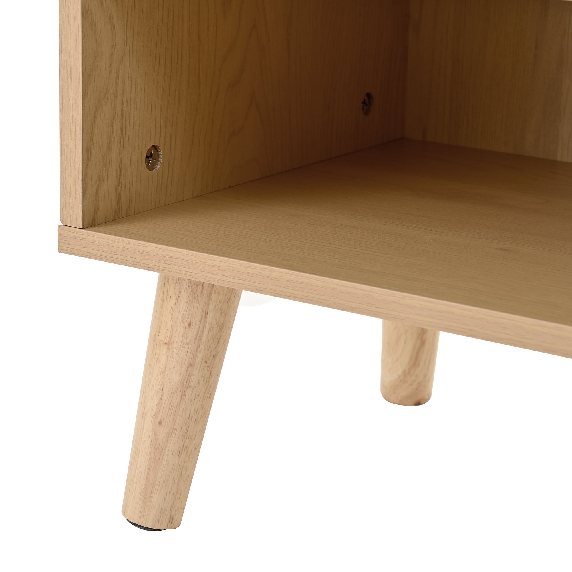 Logidon schoenenkast naturel rotan 120x35x106 met 3 deuren 1 lade
