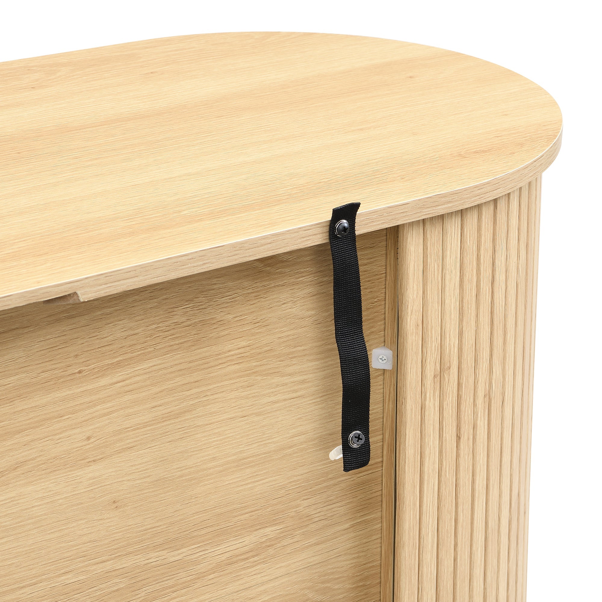 Logidon Modern MDF dressoir met rolluikdeuren en aluminium handgrepen
