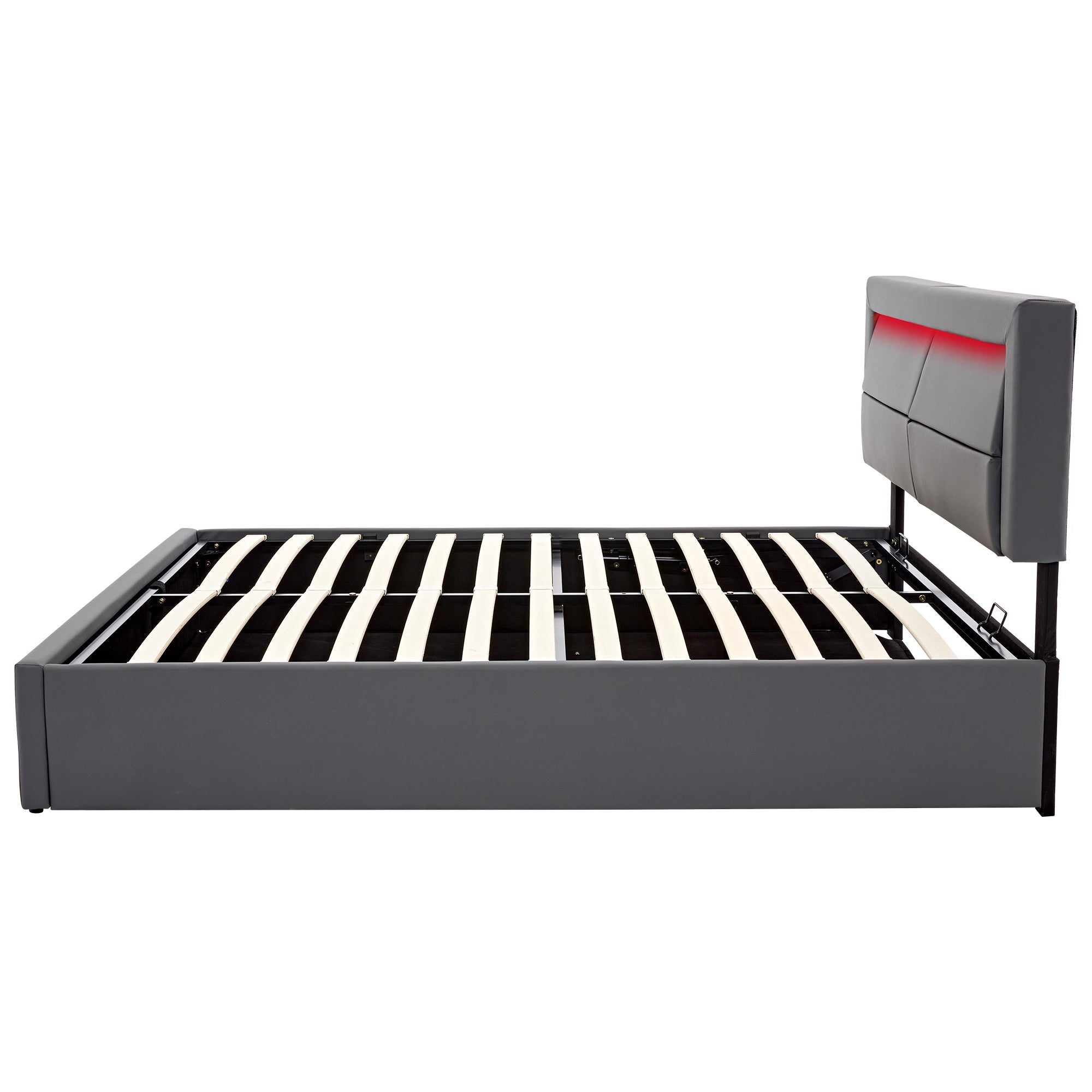 Logidon gestoffeerd bed 160x200 cm grijs met USB oplaadpunten LED verlichting