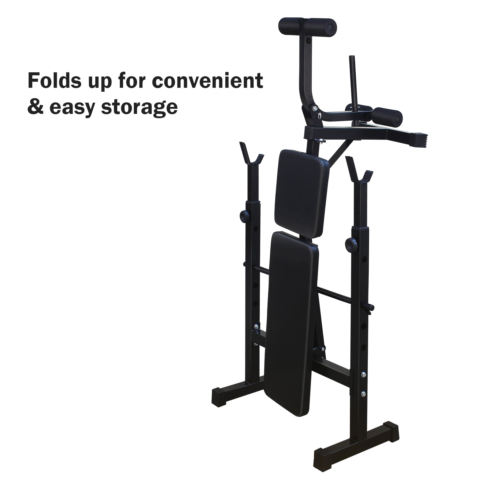 Logidon Olympic Weight Bench with Squat Rack Adjustable Black