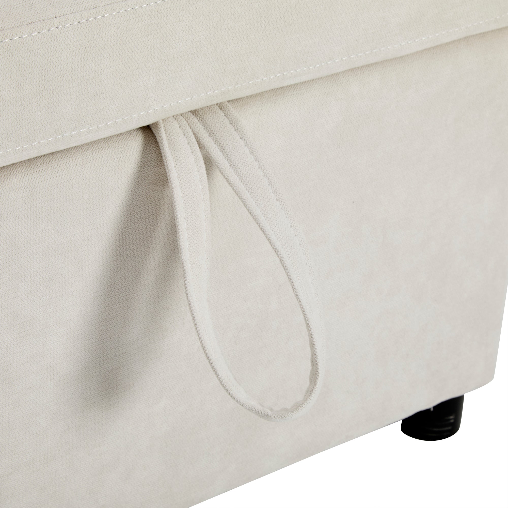 Logidon corner sofa bed L-shape extendable beige with bed box shelf