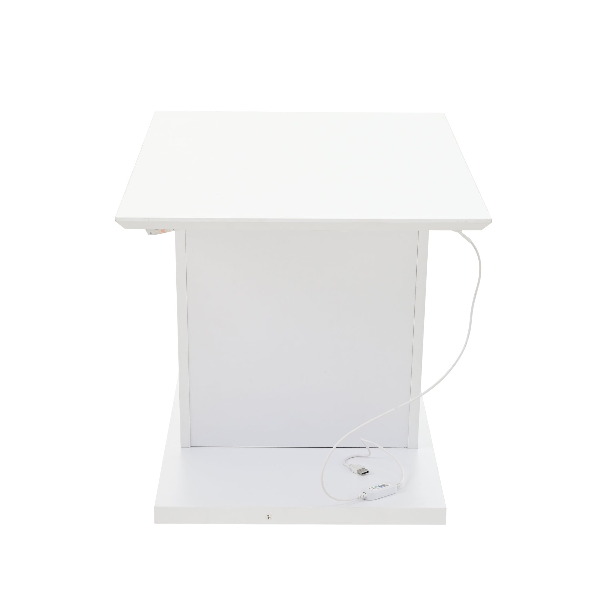 Logidon V-vorm salontafel wit hoogglans LED verlichting 100x50x46 cm