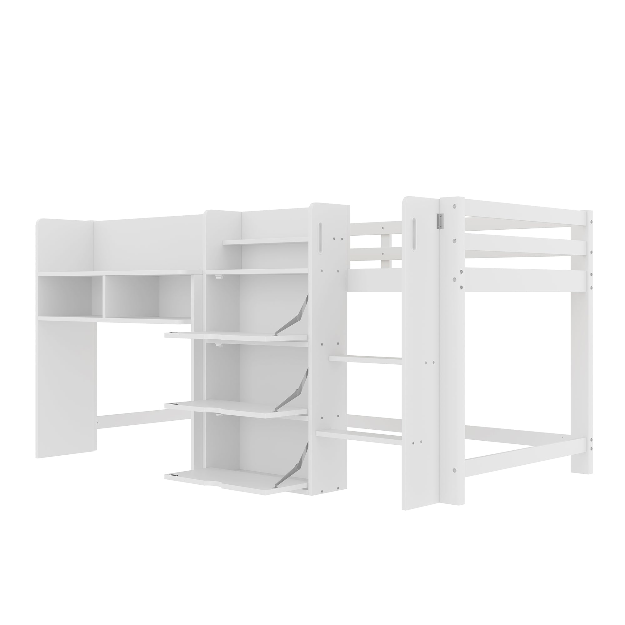 Logidon halfhoogslaper 90x200 cm wit opbergruimte entertainment