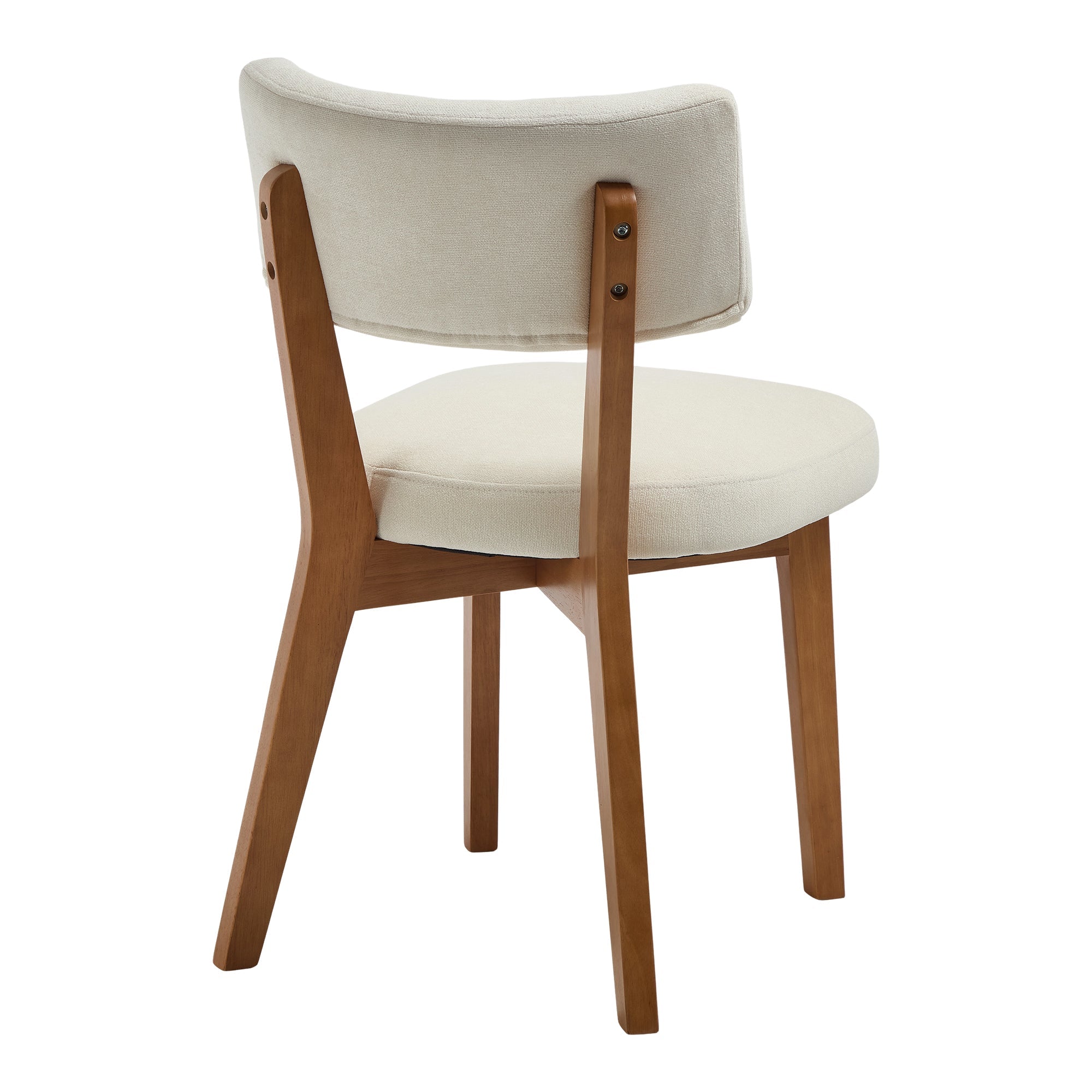 Logidon Set van 2 eetkamerstoelen Modern Retro met massief houten poten Beige
