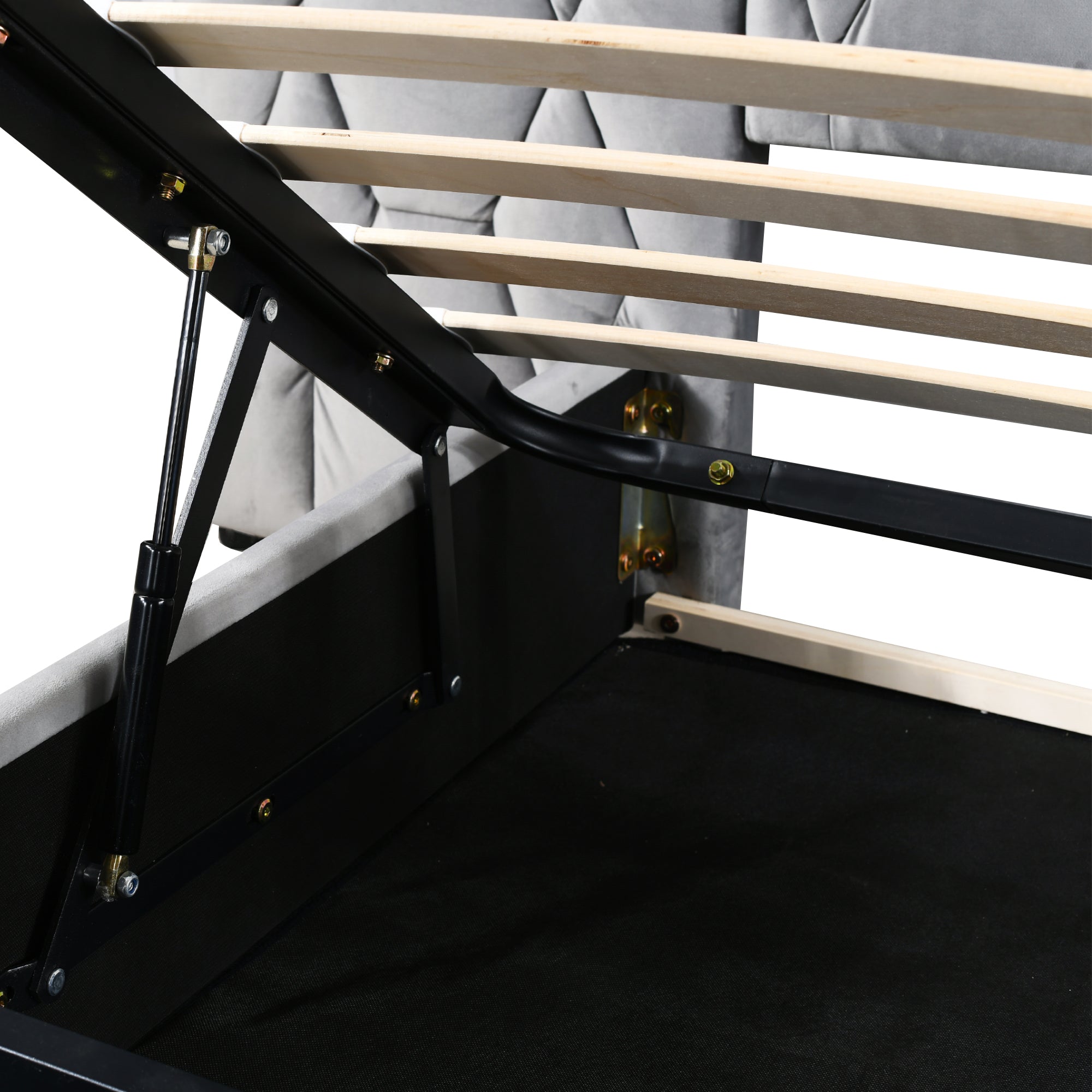 Logidon Elegant gestoffeerd bed 160x200 grijs met LED en USB opbergruimte