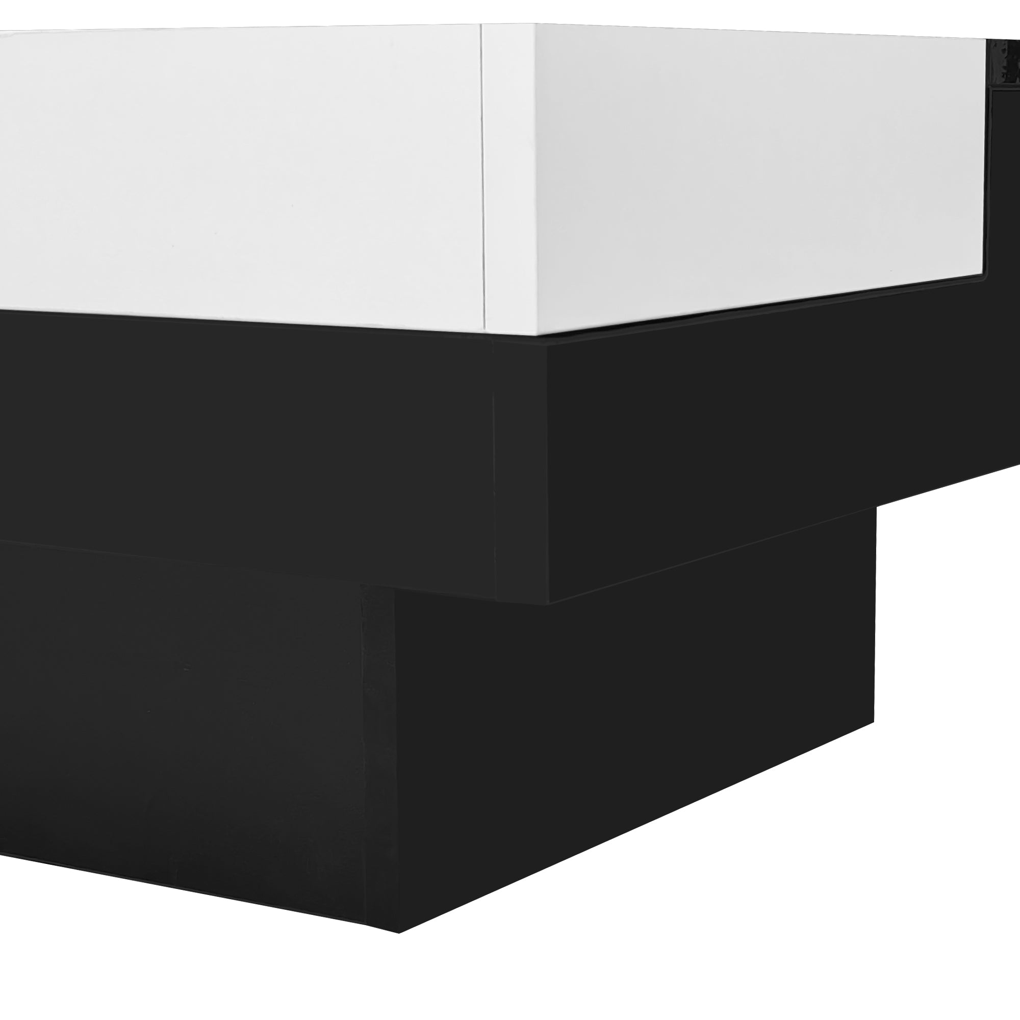 Logidon Hoogglans Salontafel Uitneembare Box Wit Zwart 72x72x30 cm