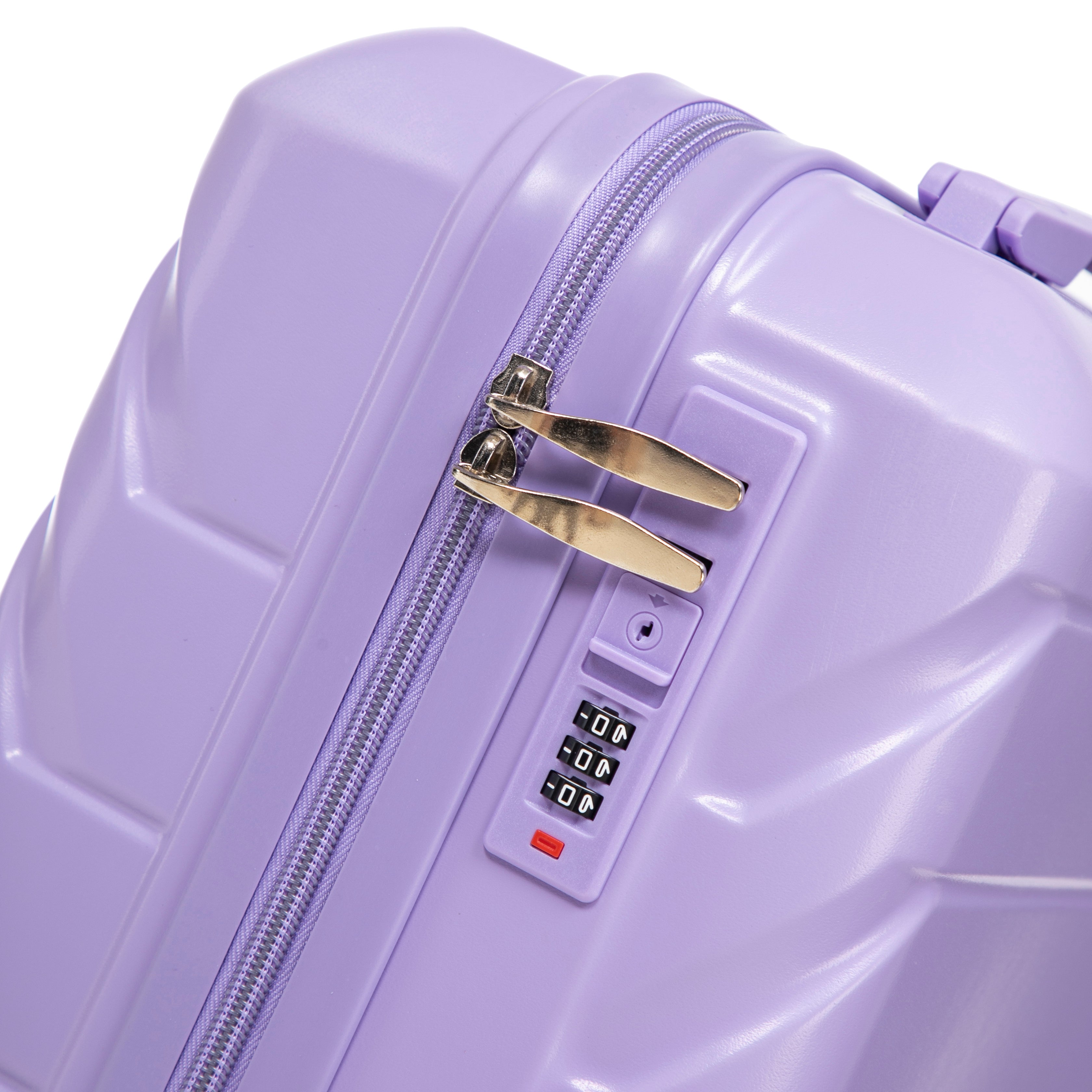 Logidon 2-delige ABS kofferset 19/14 inch spinner blauw paars