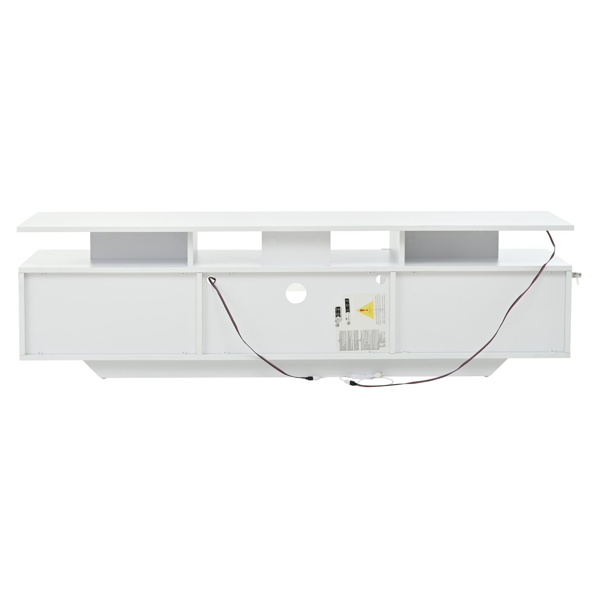 Logidon TV-meubel hoogglans wit 160 x 40 x 45 cm met LED lichtstrip glasplanken