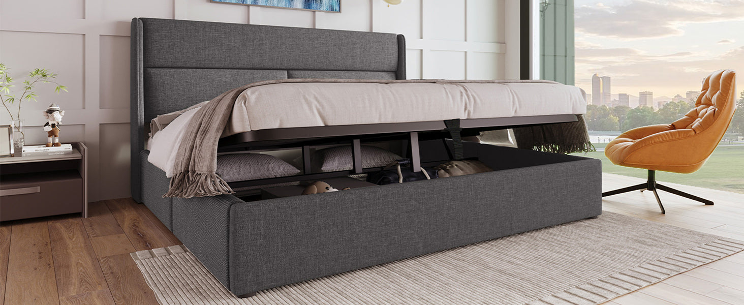 Logidon gestoffeerd bed 160x200 grijs met verstelbare hoofdsteunen