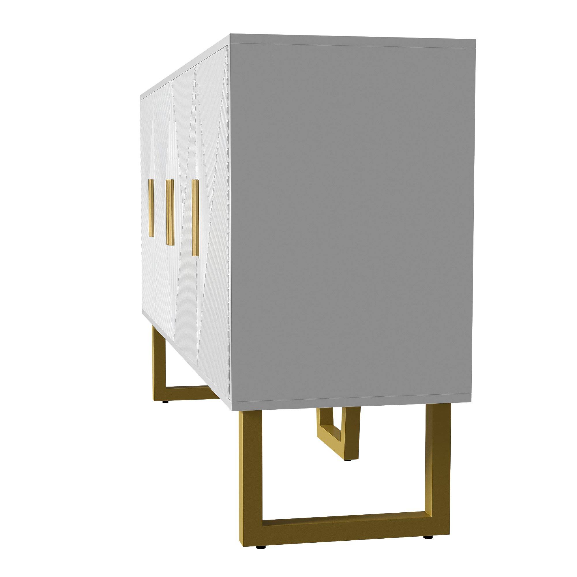Logidon dressoir 4 deuren 150 cm wit hoogglans gouden handgrepen