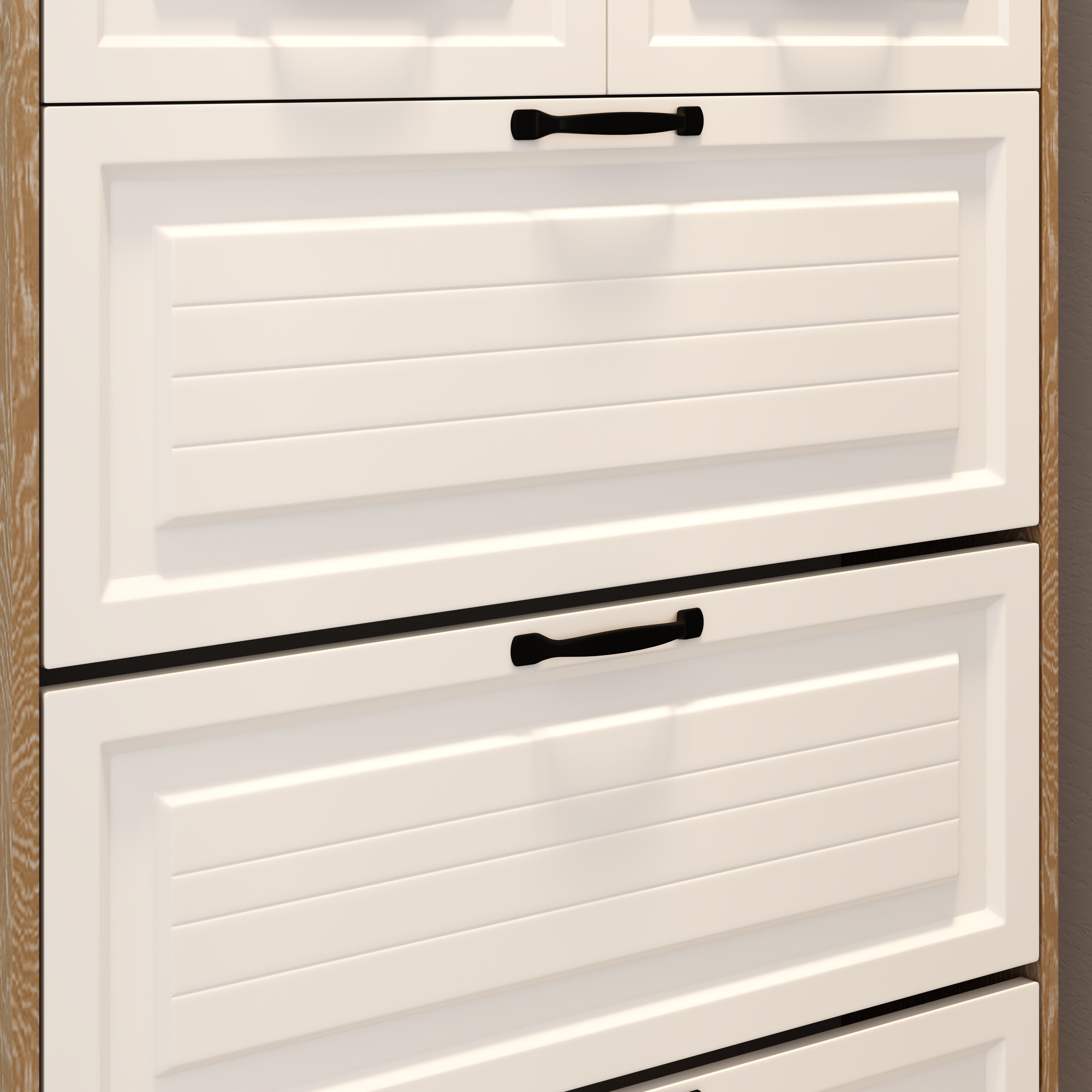 Logidon schoenenkast wit eiken look met haken 3 deuren 2 lades