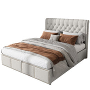 Logidon gestoffeerd bed 160x200 cm grijs met bedkastopbergruimte