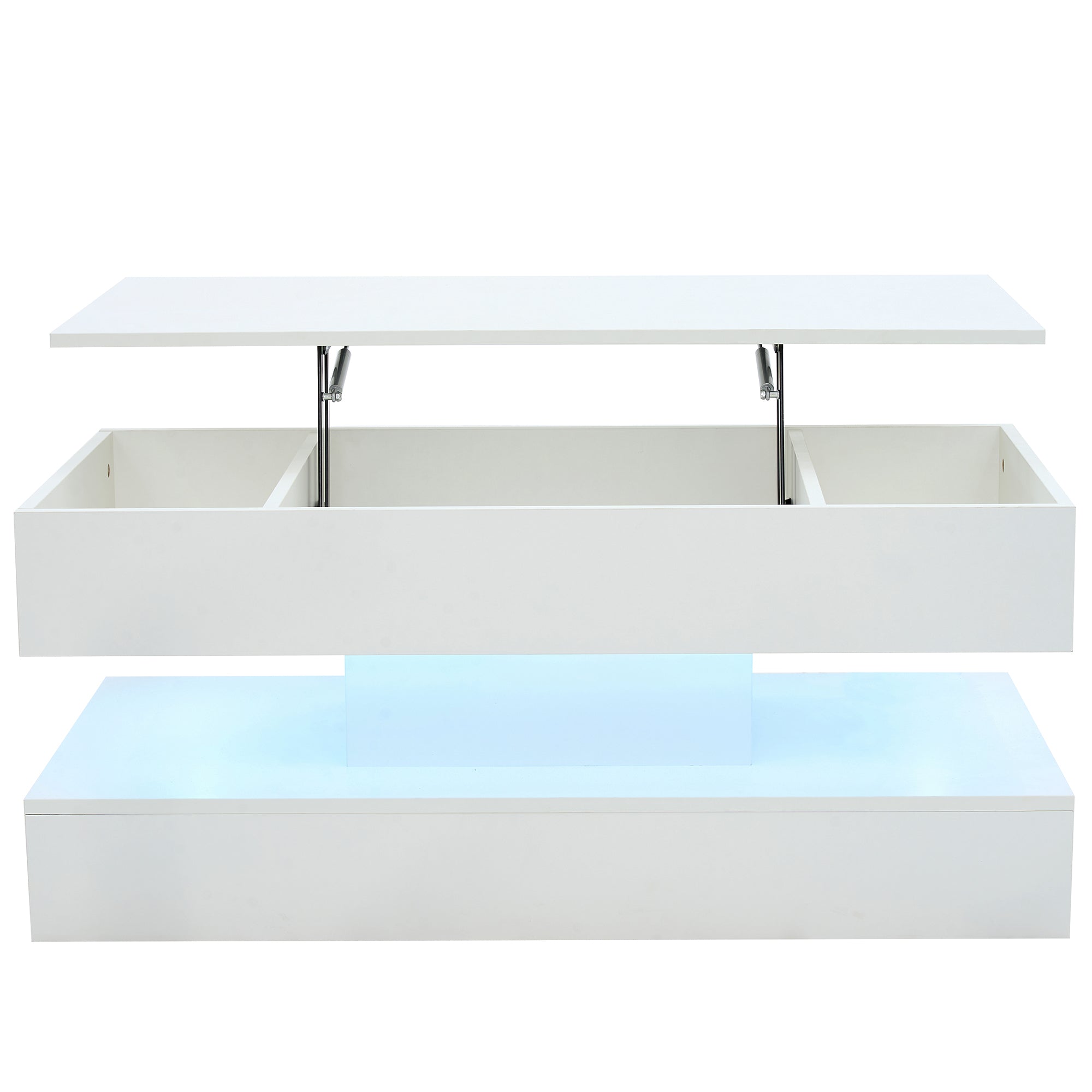 Logidon salontafel LED-verlichting en opbergruimte wit 100x50 cm