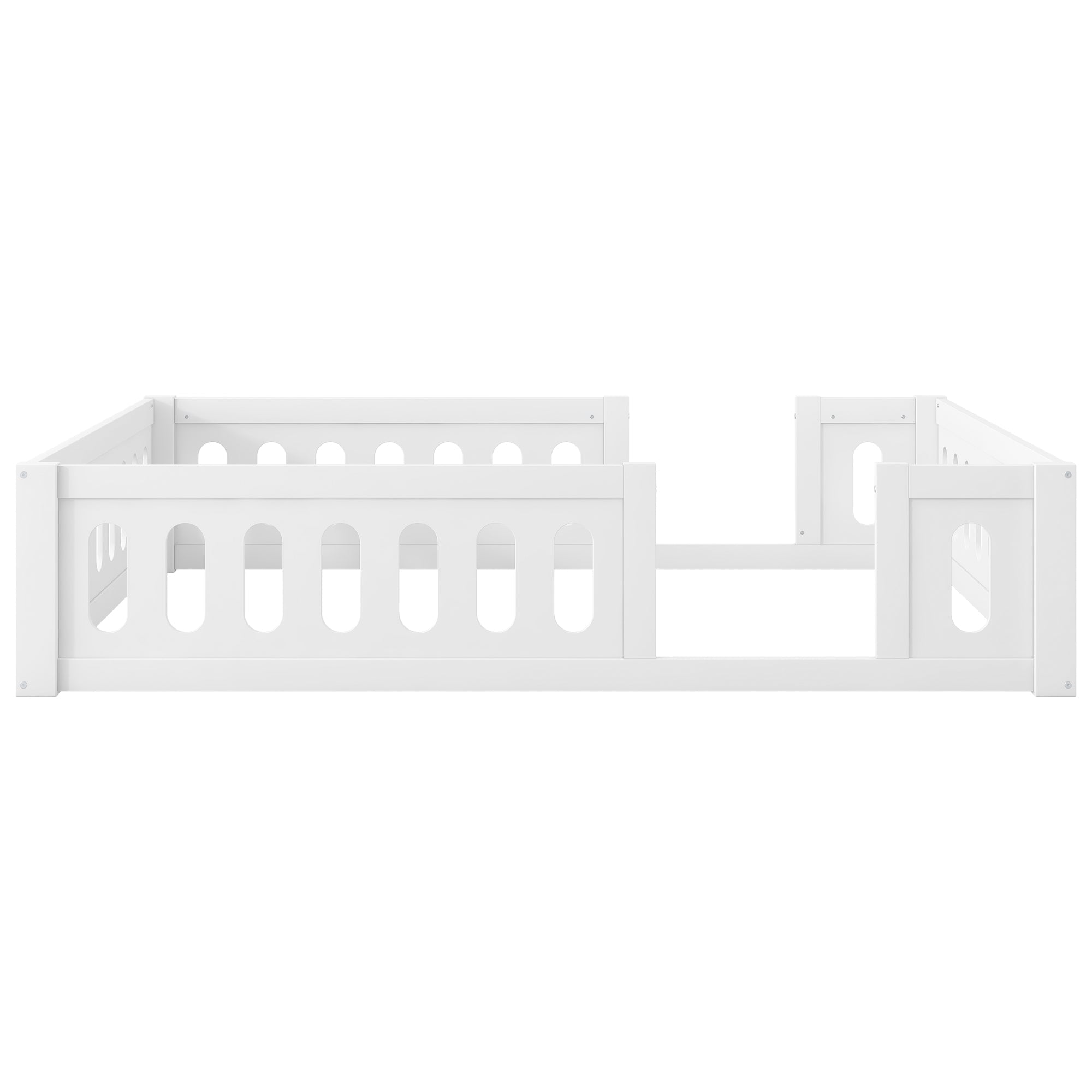 Logidon houten platformbed 140x200 met railing wit