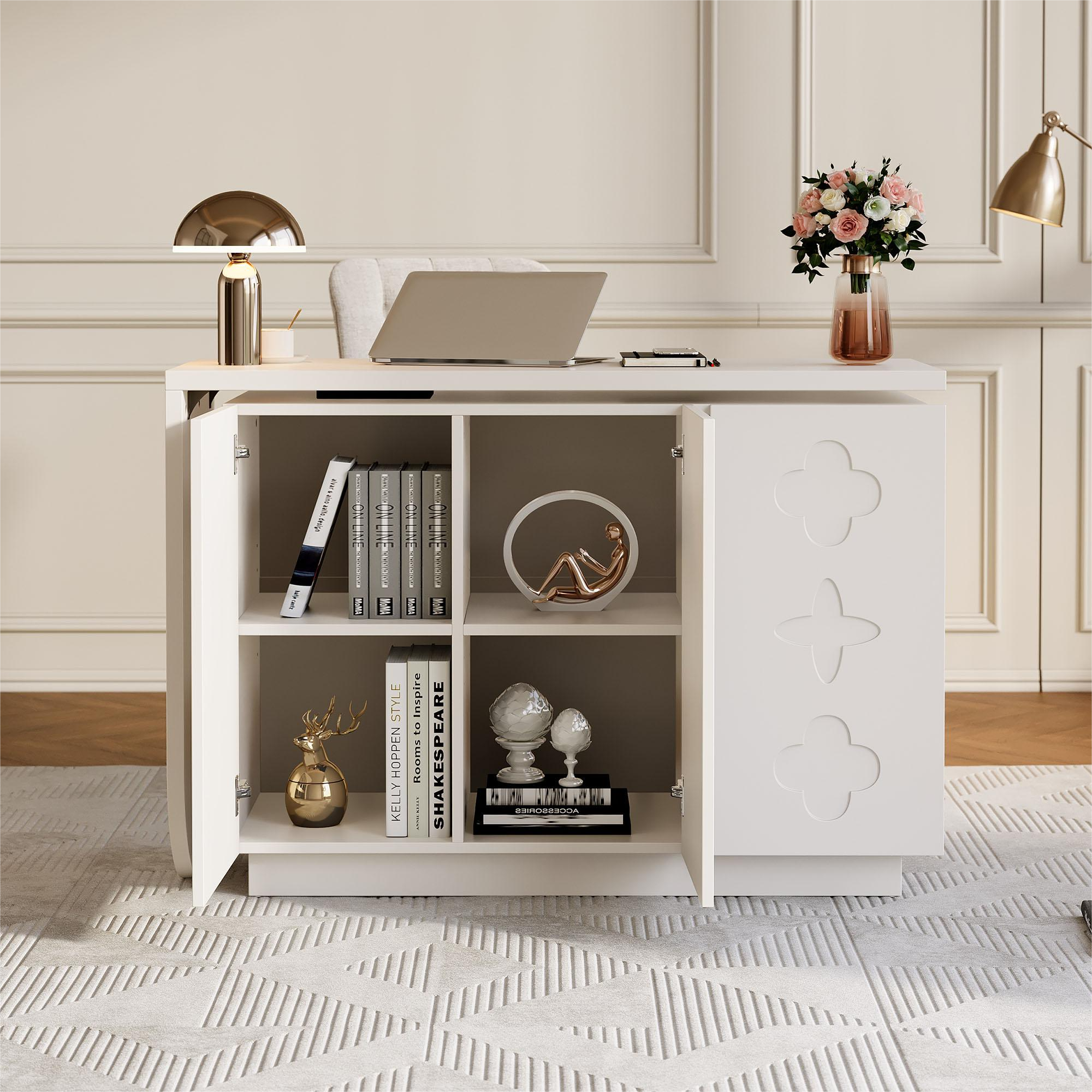 Logidon hoekbureau L-vorm draaibaar wit 110 centimeter