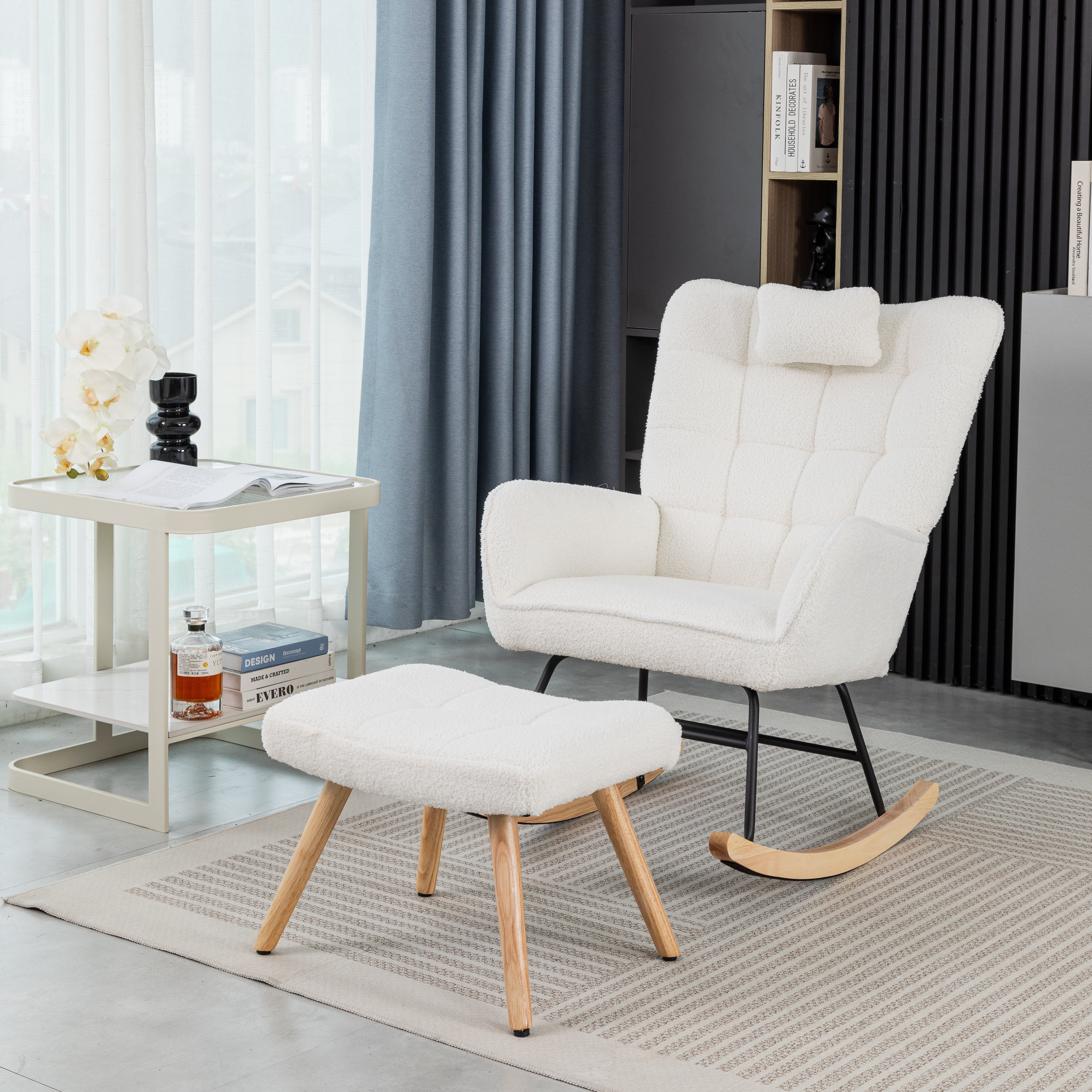 Logidon ergonomische schommelstoel wit, 92 cm hoog, zitvlak 65 cm