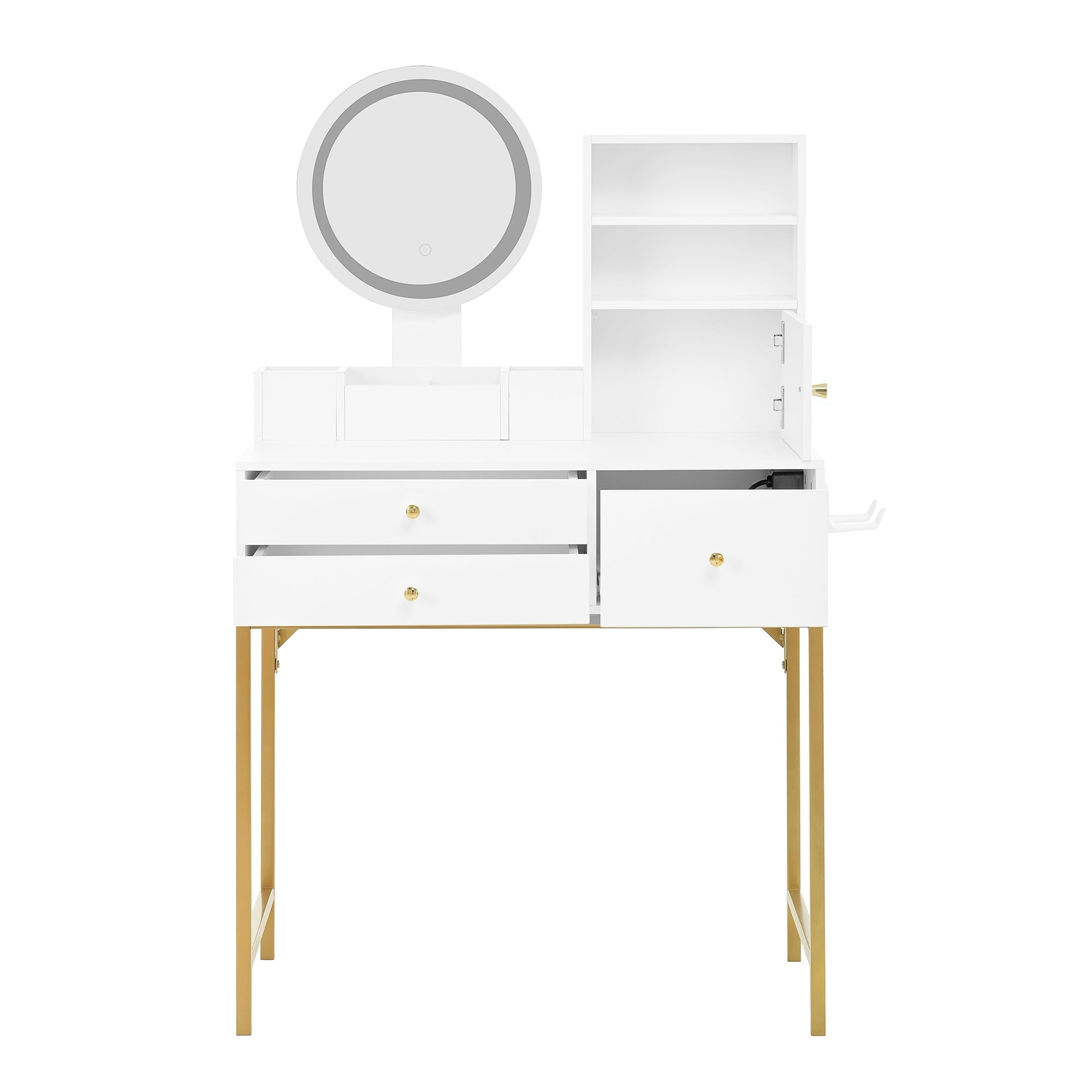 Logidon kaptafel met dimbare LED verlichting wit 80x40x134 cm