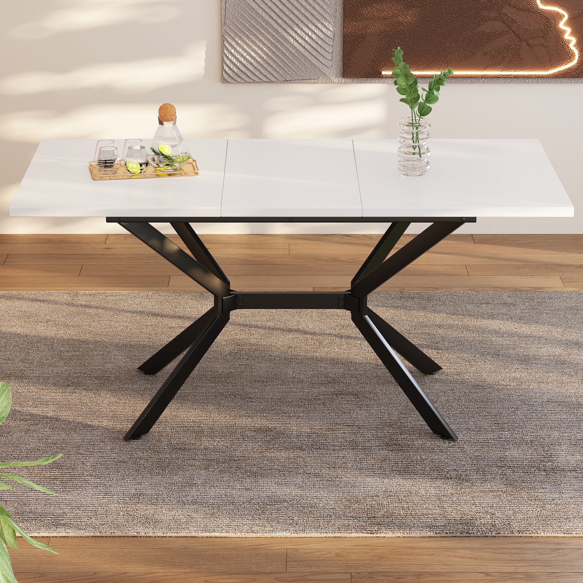 Logidon Witte Uitschuifbare Eettafel 120 160 cm Breed 80 cm