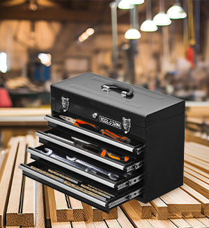 Logidon Metal Tool Box 20.3 Inch Four Drawers With Lock