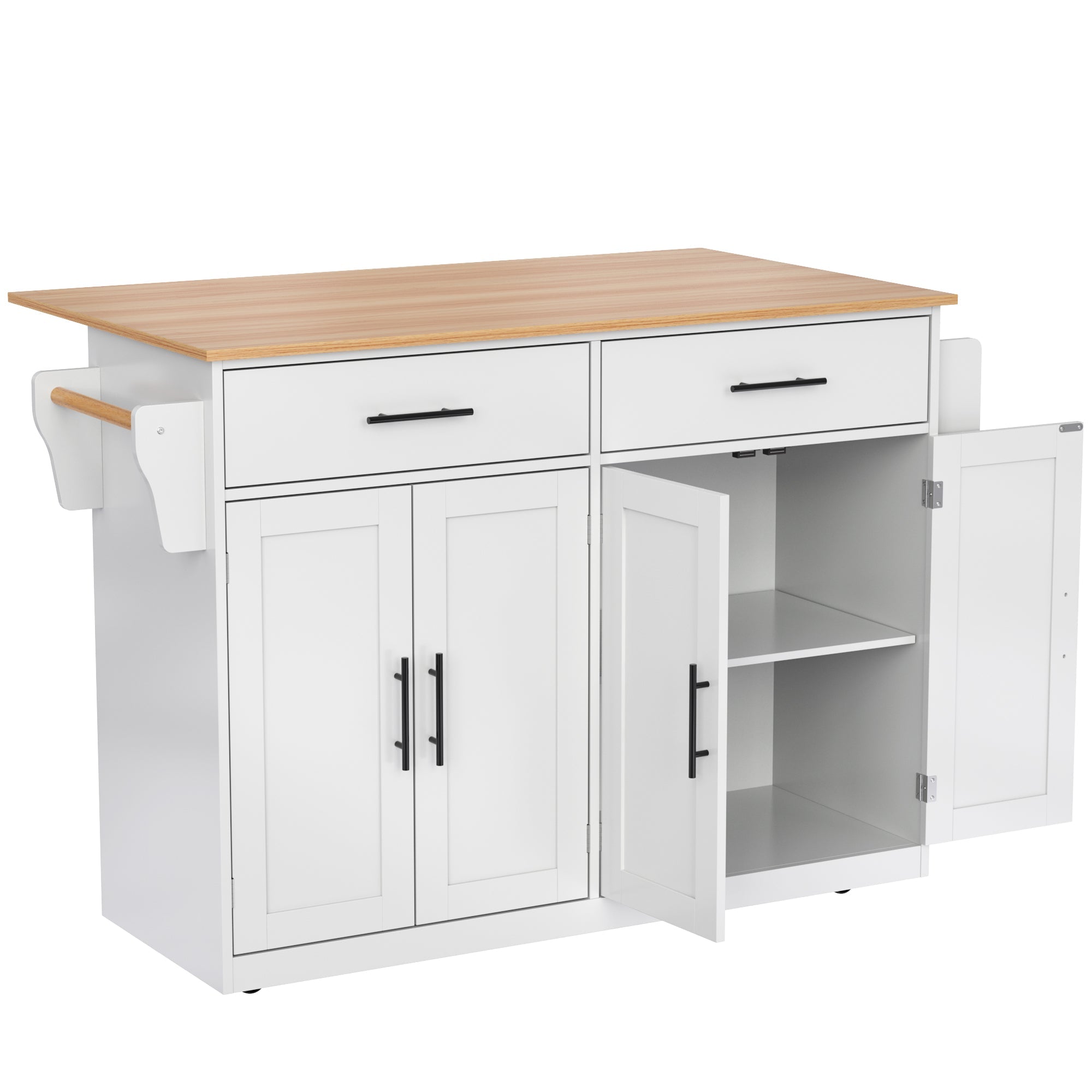 Logidon serving trolley with folding table top white 120x71x91 cm