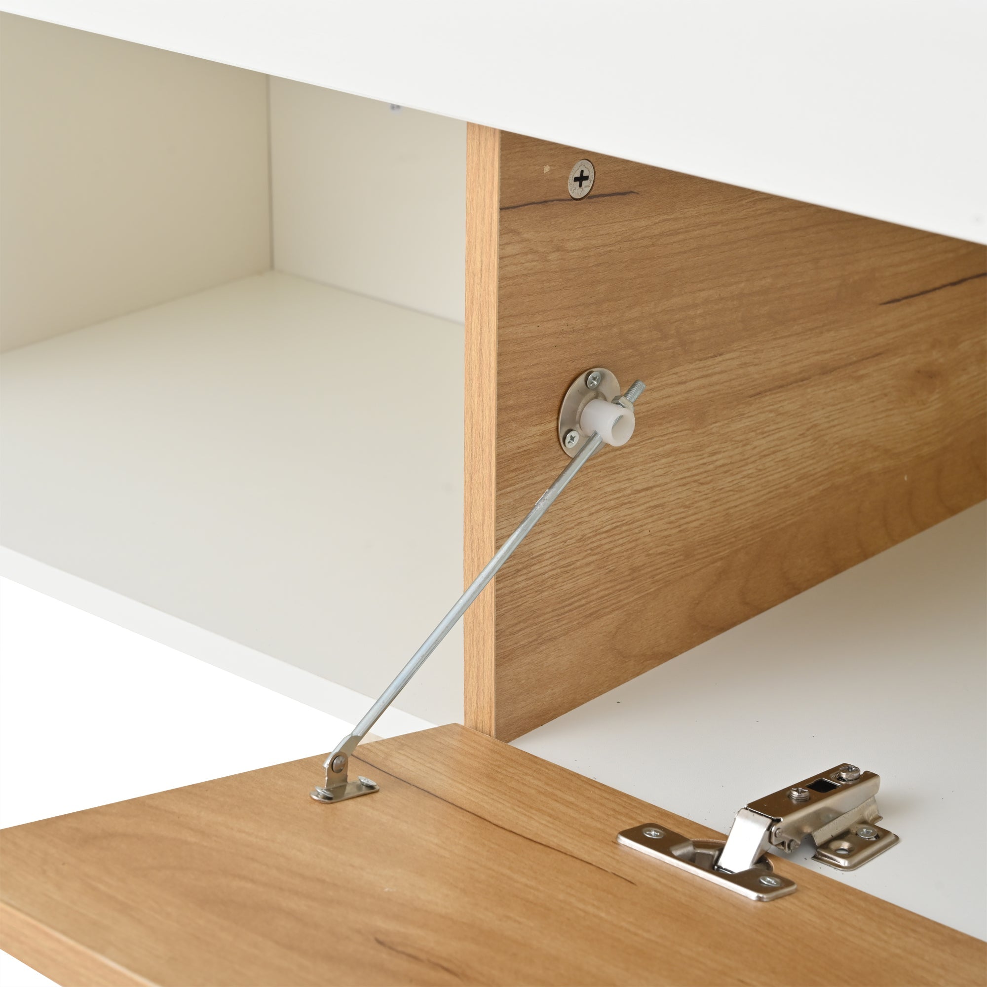 Logidon TV-meubel 180x38x50 cm witte houtlook deur en lade