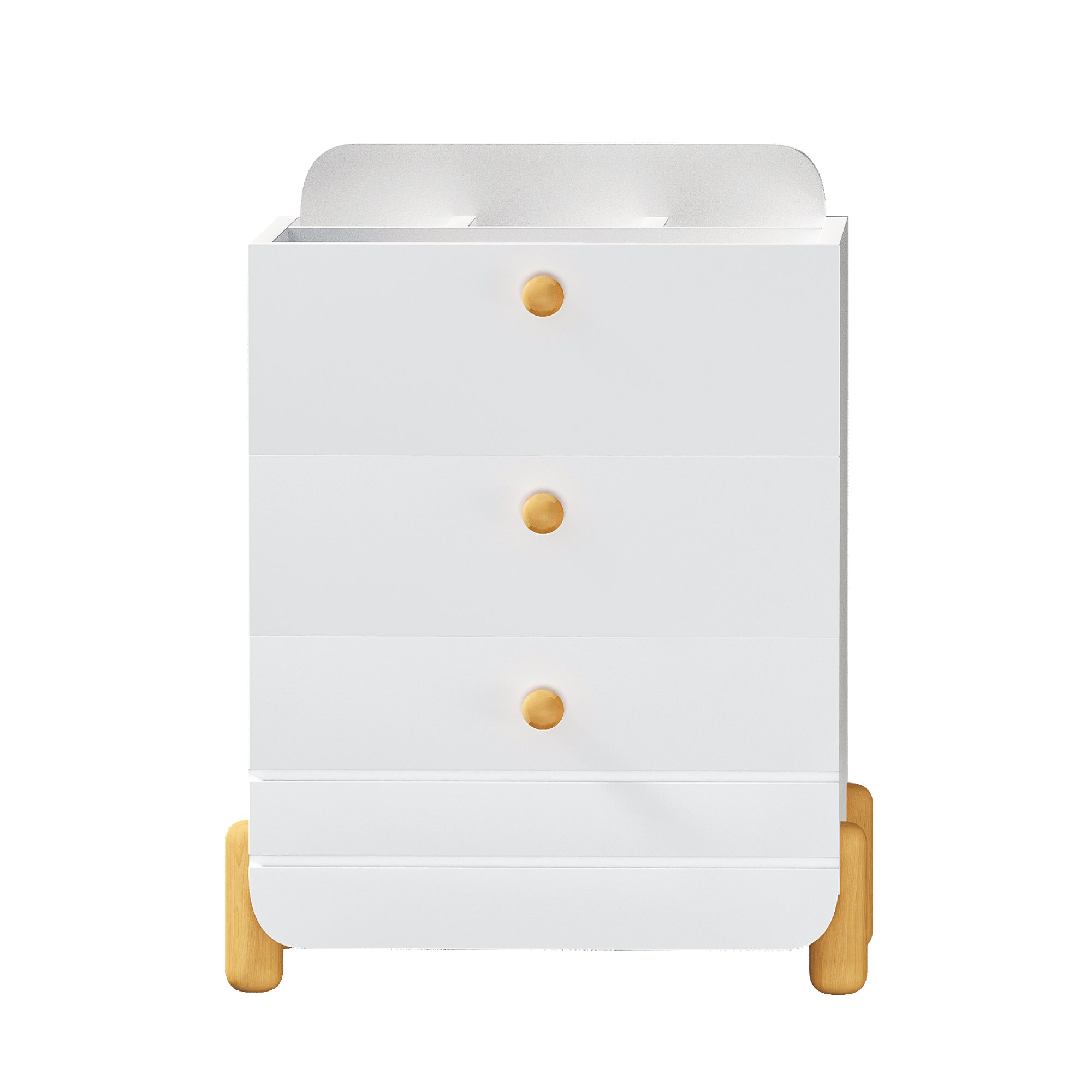 Logidon nachtkastje 3 lades wit houten poten elegant