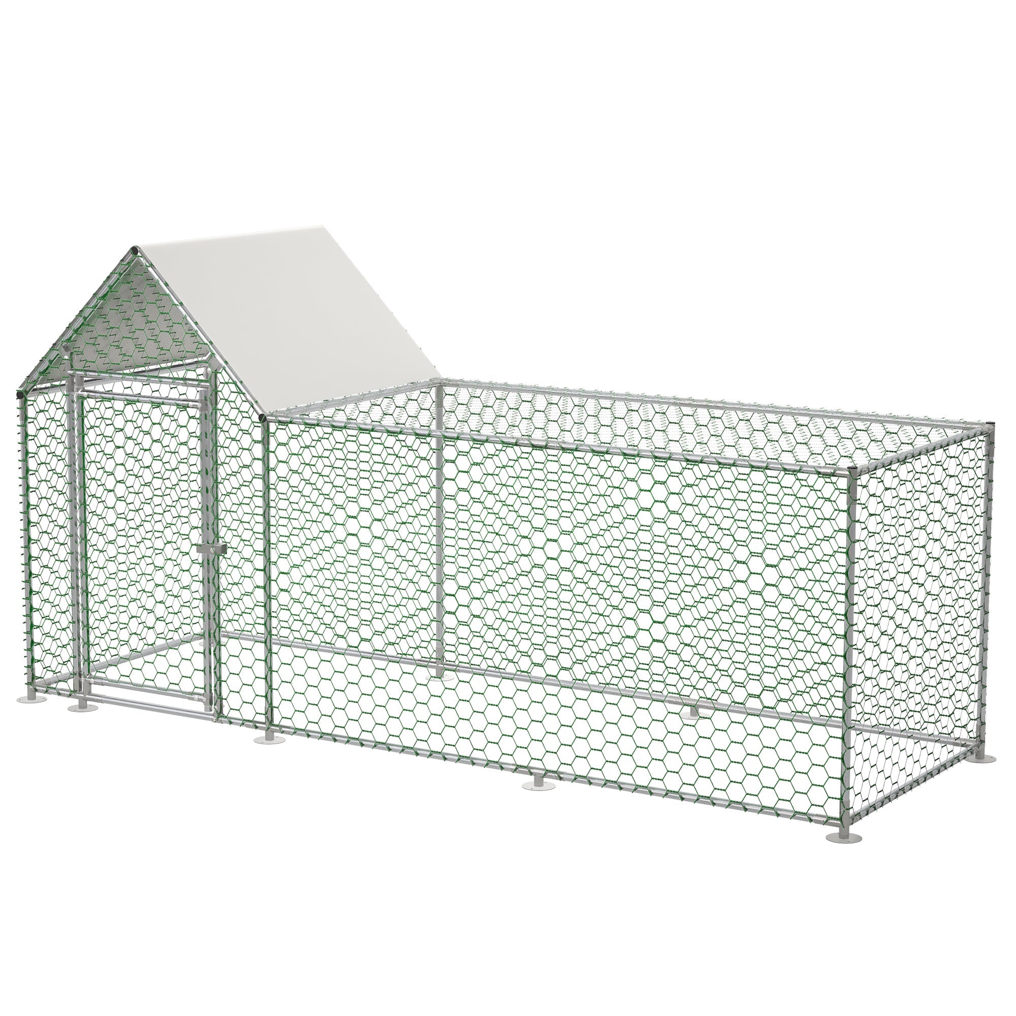 Logidon kippenhok 3x1x1,5 m metalen behuizing met veiligheidsslot