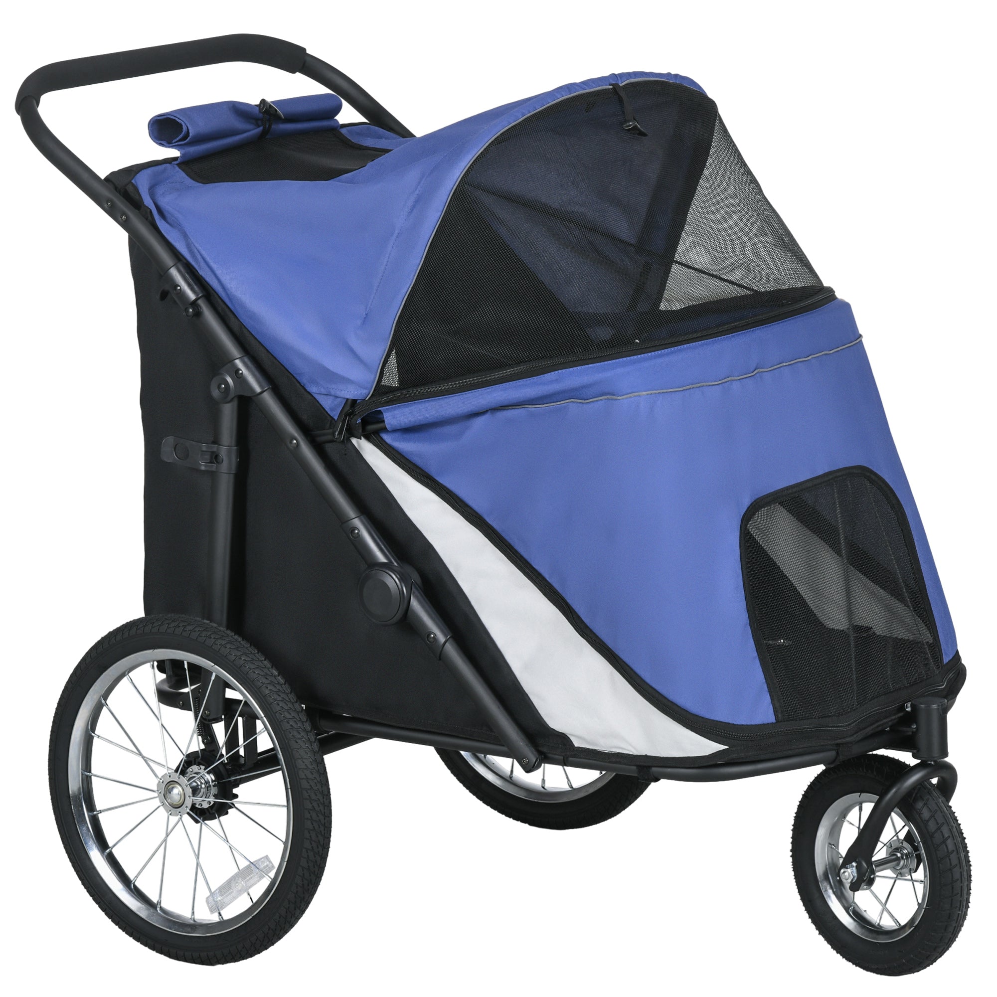 Logidon opvouwbare hondenbuggy blauw met gaasraam tot 30 kg