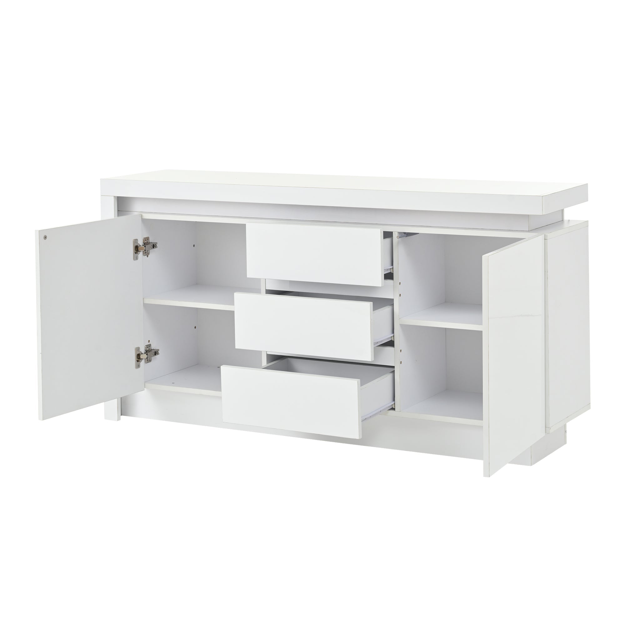 Logidon sideboard 140x35x72 cm white high gloss with LED