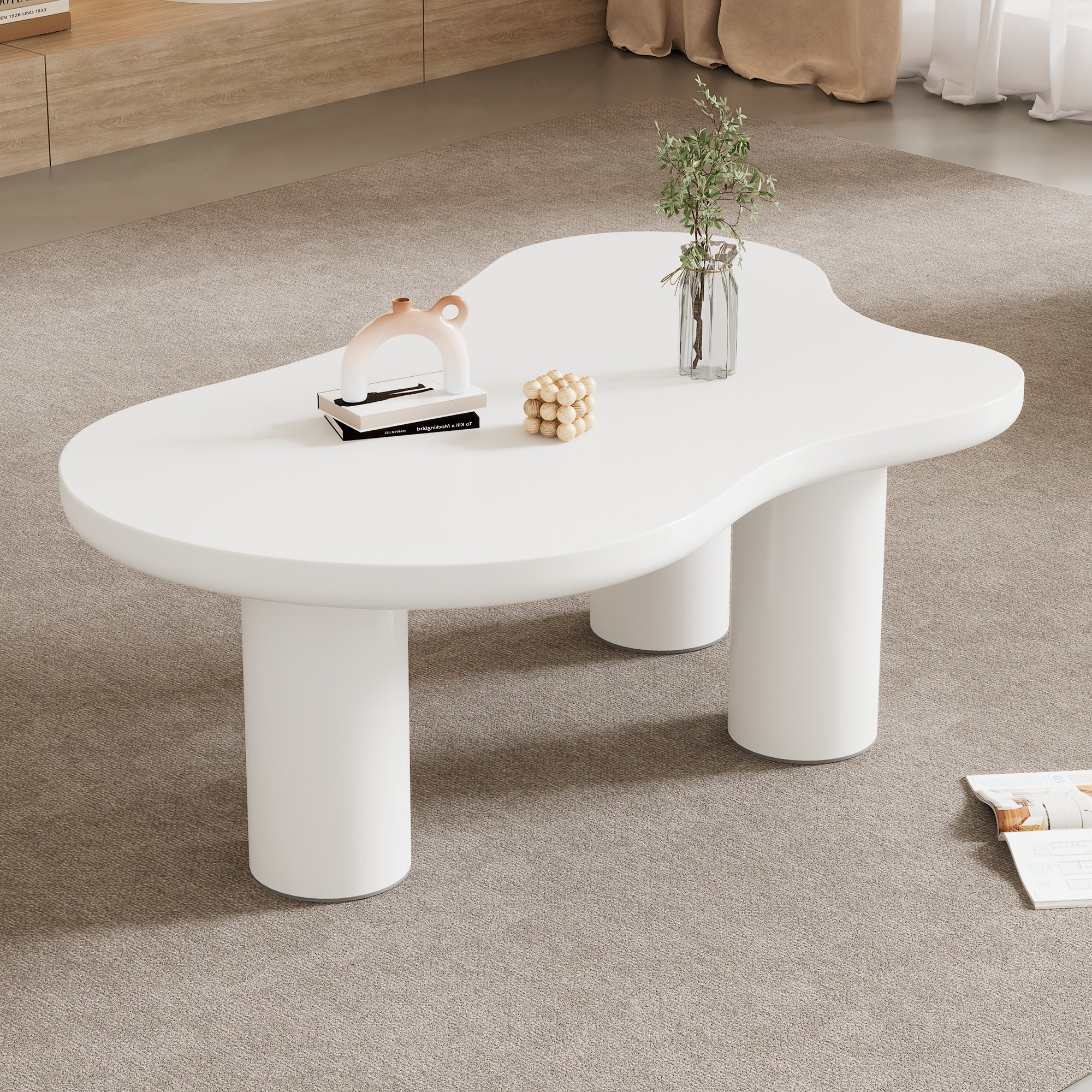 Logidon Wolkvorm salontafel wit MDF blad 107x66 cm