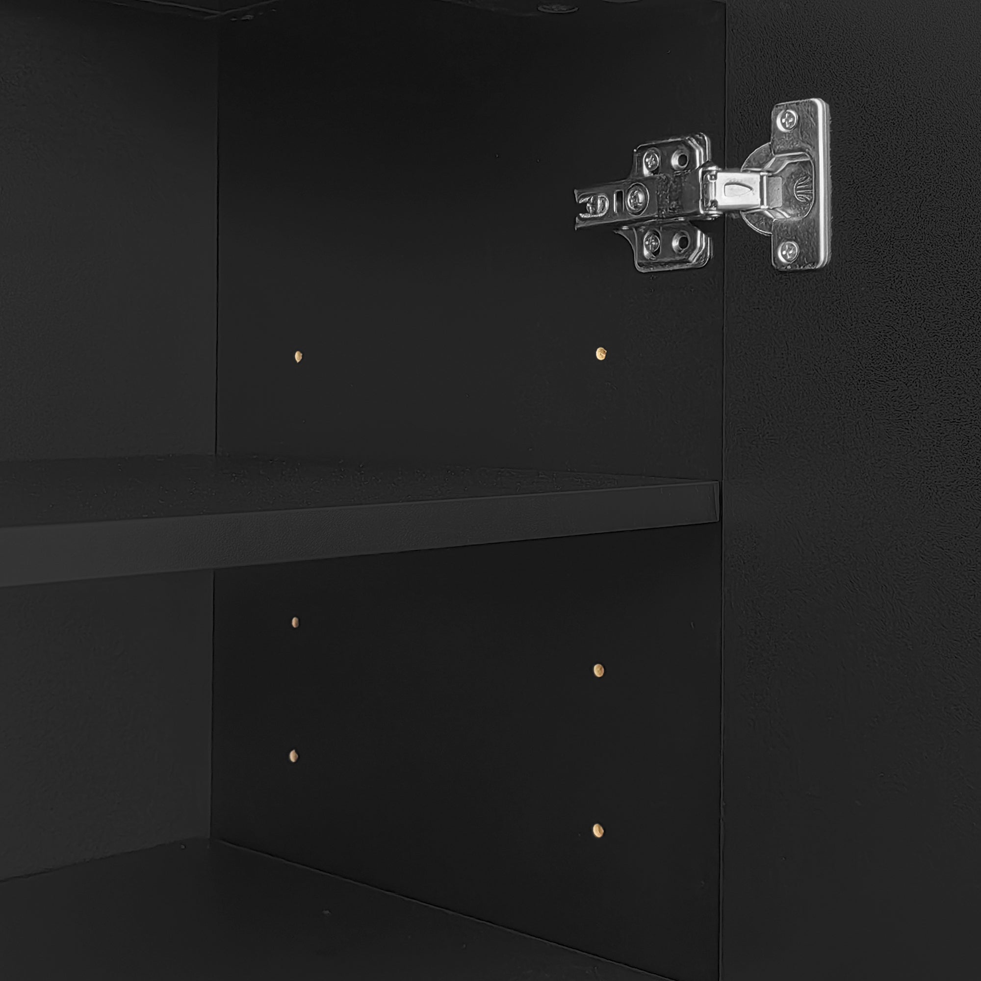 Logidon Elegant Sideboard Black Structure Panels Adjustable Shelves
