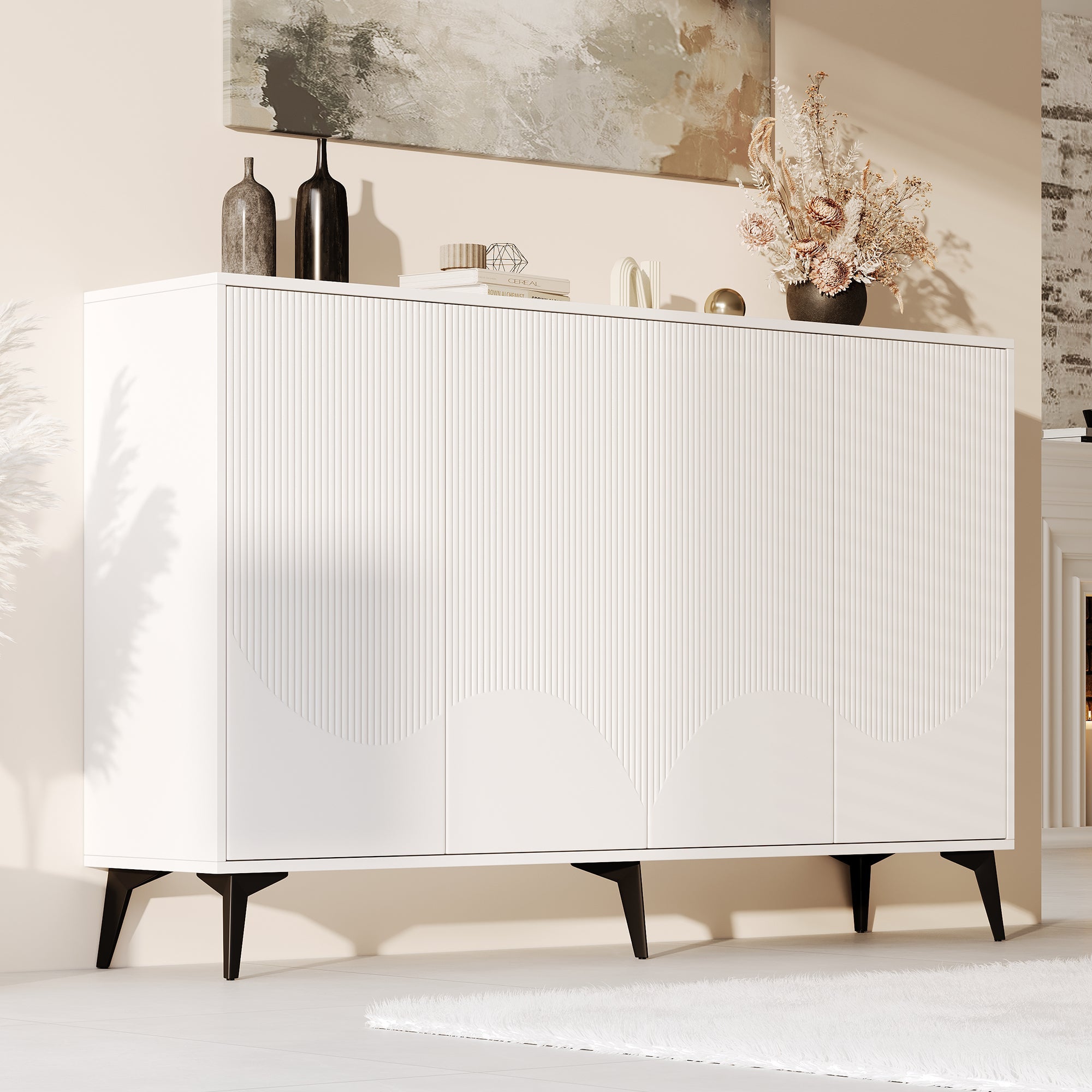 Logidon Wit Dressoir, 160 cm breed, verstelbare planken