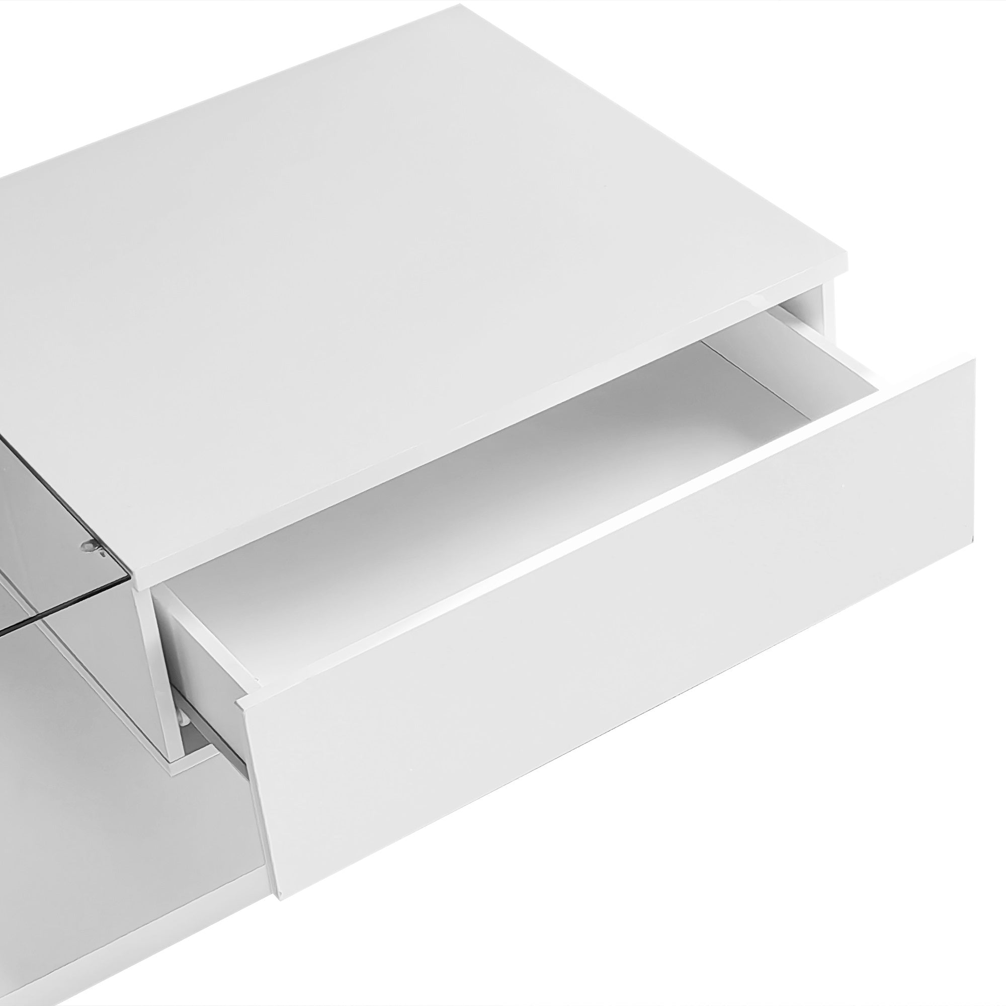 Logidon salontafel hoogglans wit glas LED 105 x 55 cm
