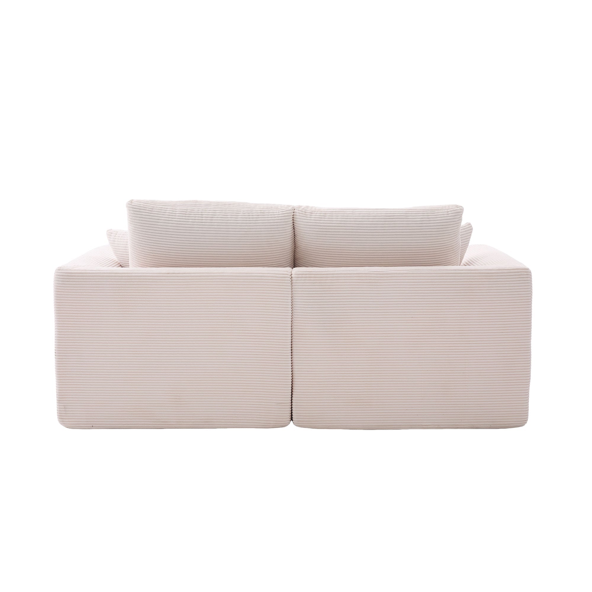 Logidon moderne 1-zits stoffen bank beige corduroy stof met kussens
