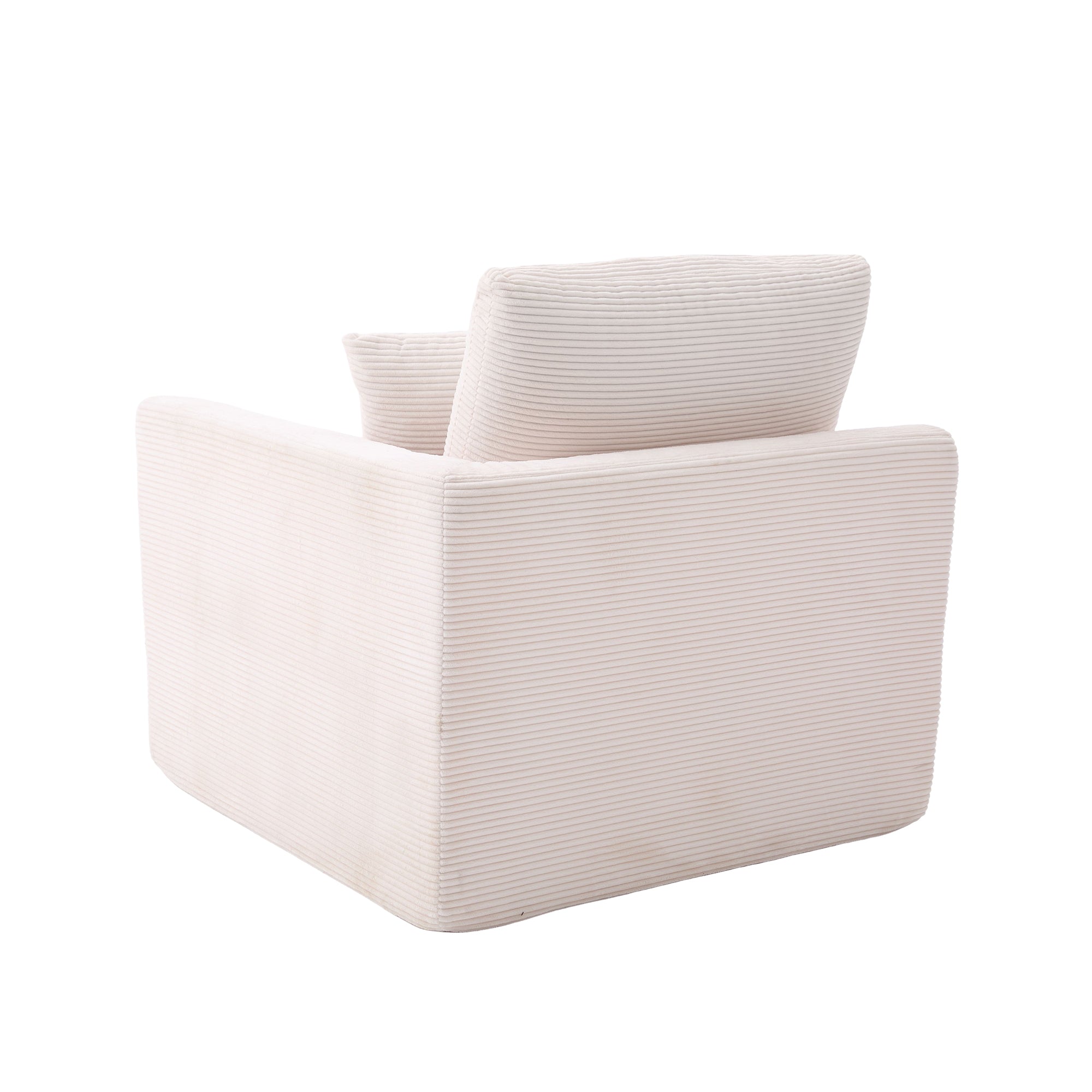 Logidon moderne 1-zits stoffen bank beige corduroy stof met kussens
