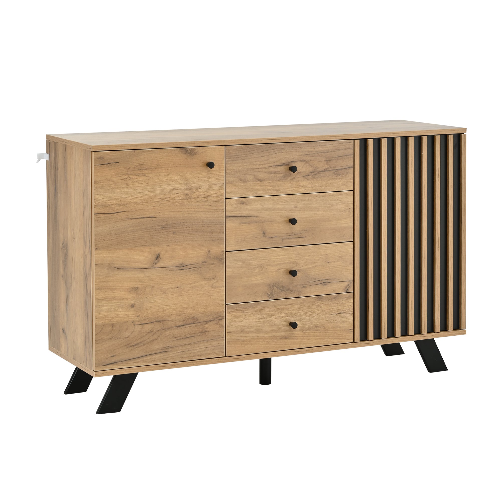 Logidon sideboard 120x38x75cm 4 drawers 2 doors hollow design