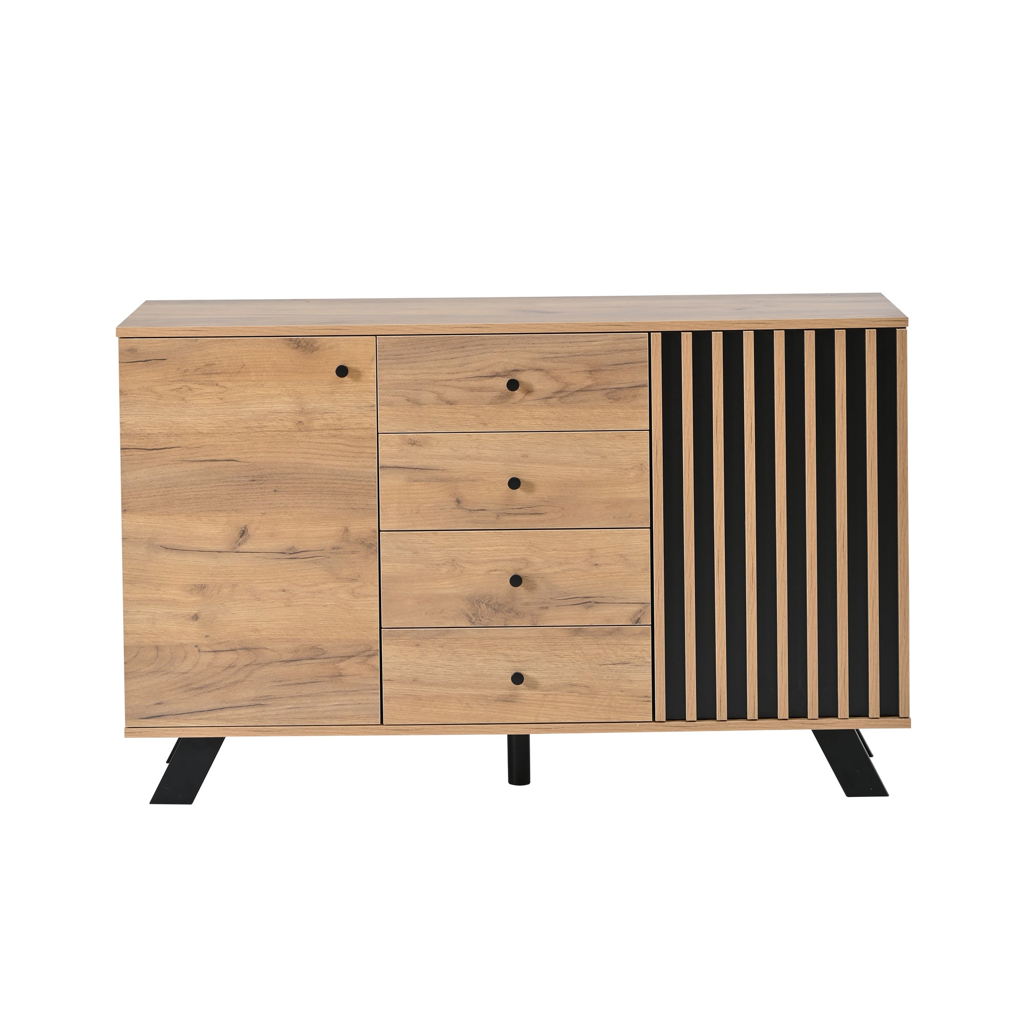 Logidon sideboard 120x38x75cm 4 drawers 2 doors hollow design