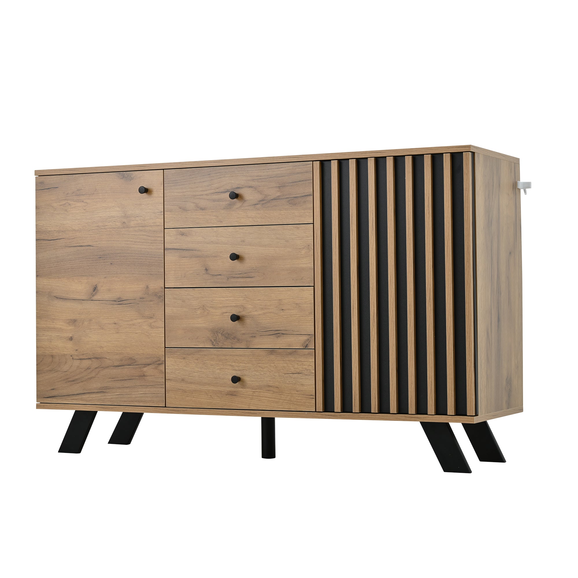 Logidon sideboard 120x38x75cm 4 drawers 2 doors hollow design