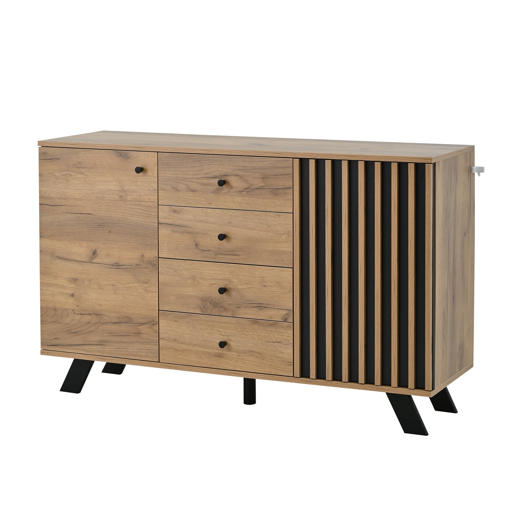 Logidon sideboard 120x38x75cm 4 drawers 2 doors hollow design