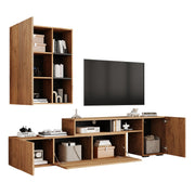 Logidon TV wall unit set display case two parts up to 265 cm oak black