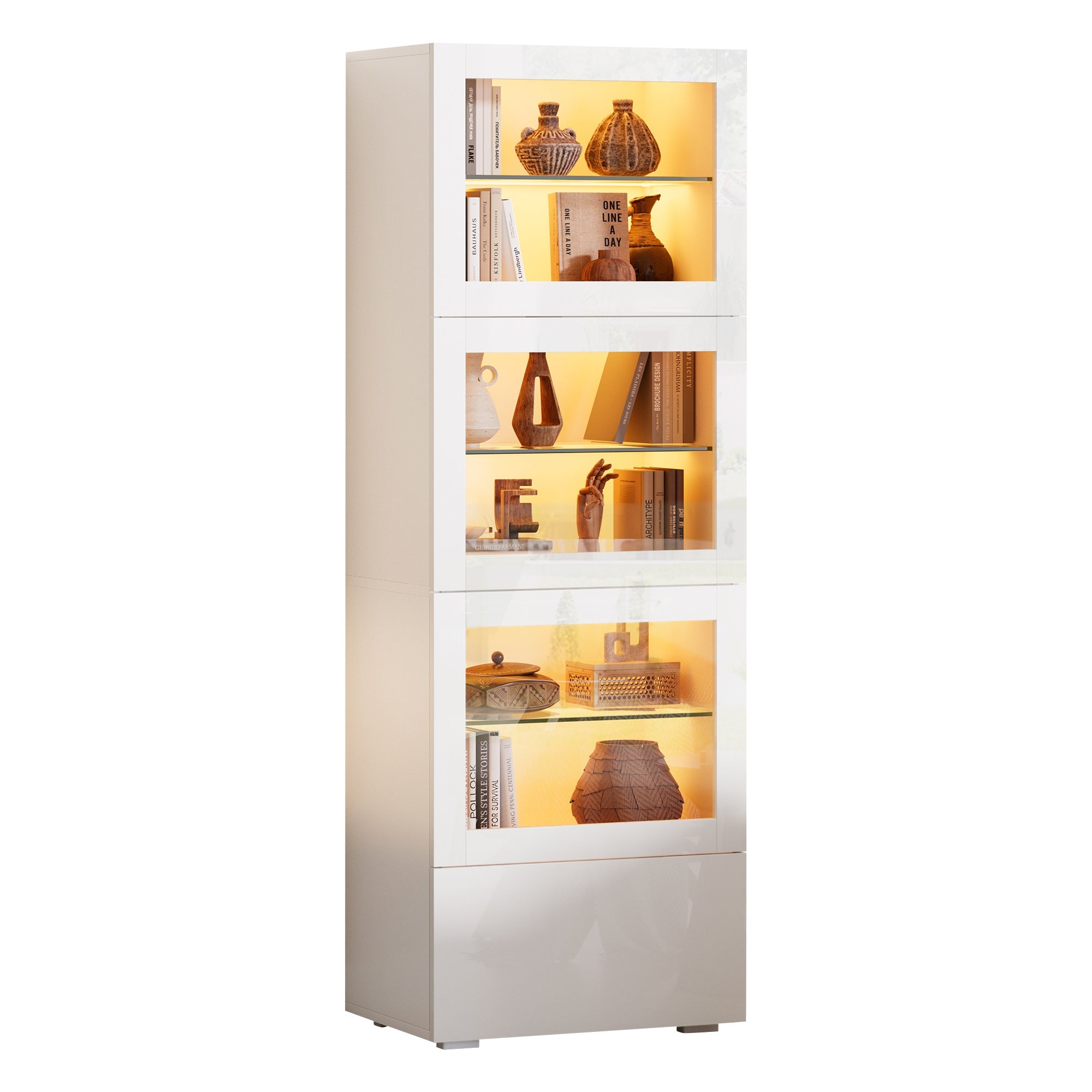 Logidon vitrine 60x40x173 cm wit hoogglans LED verlichting